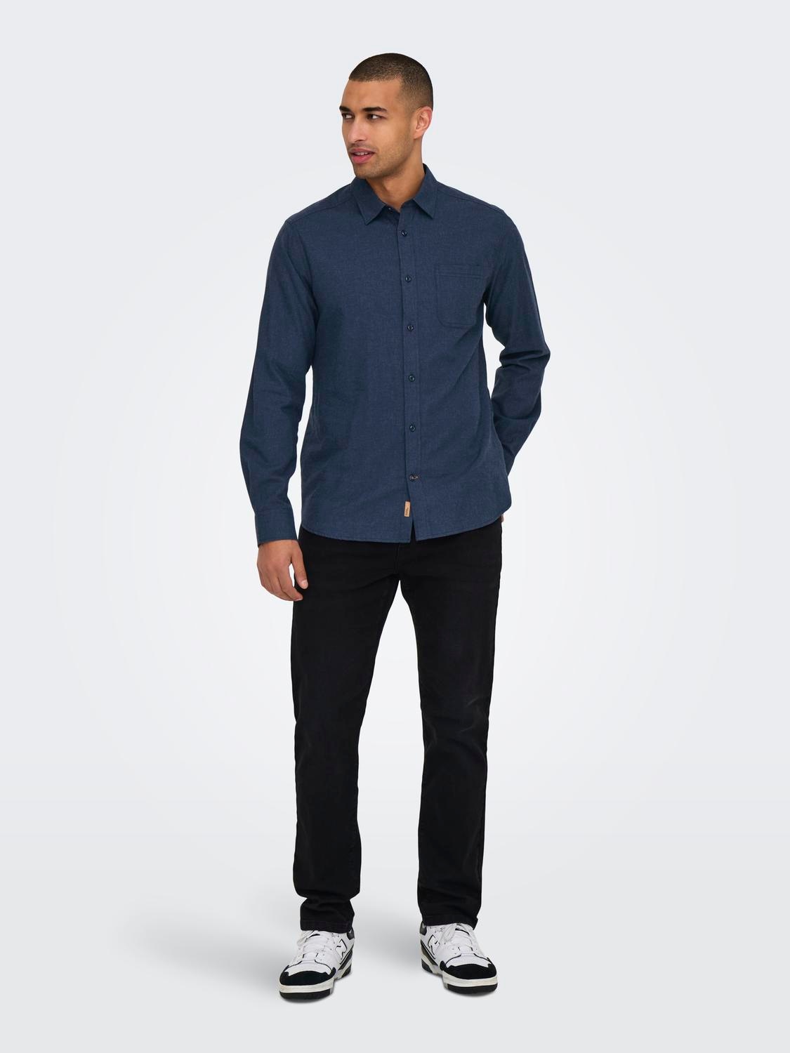 ONLY & SONS Langarmhemd »ONSROAD LIFE REG MELANGE LS SHIRT NOOS«