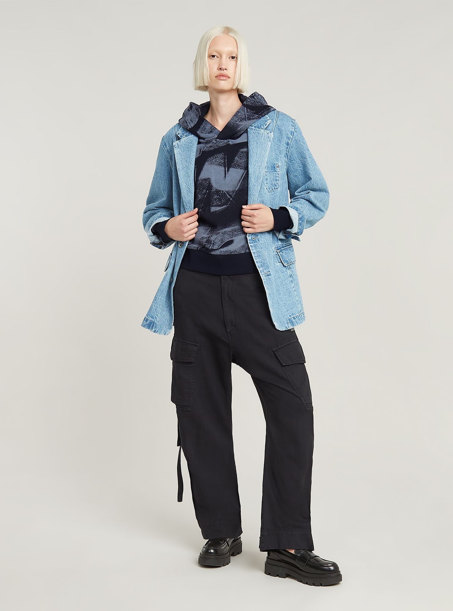 G-STAR Longpullover »Sprayed Letters Loose Hooded Sweatshirt«