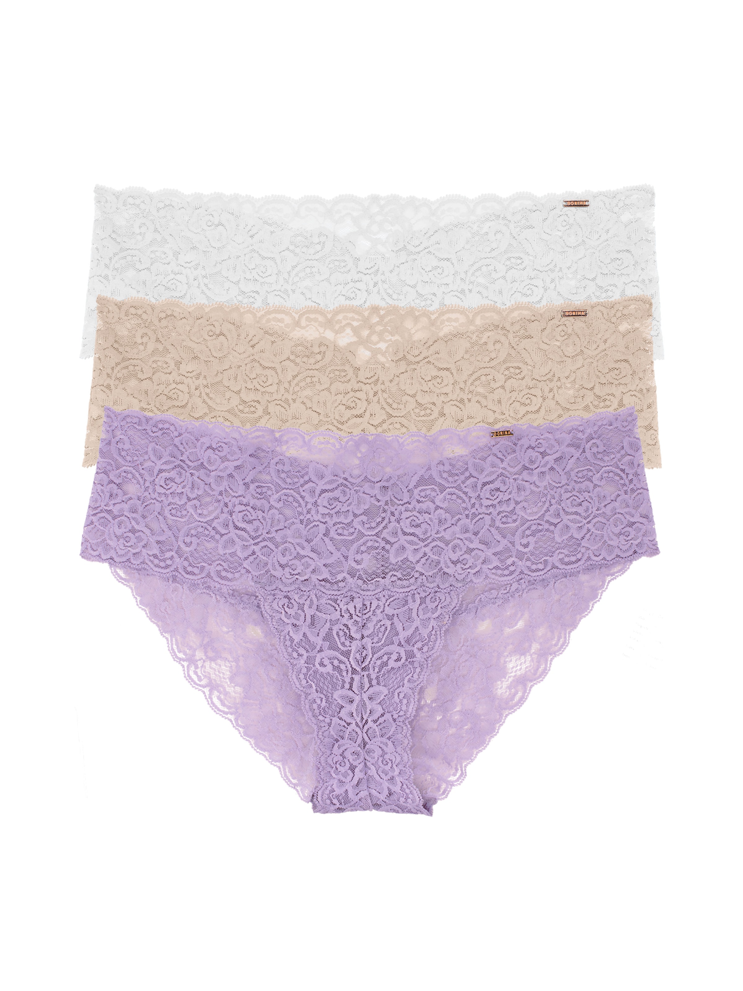 Dorina Slip »Lana«, (3er Pack), florale Spitze