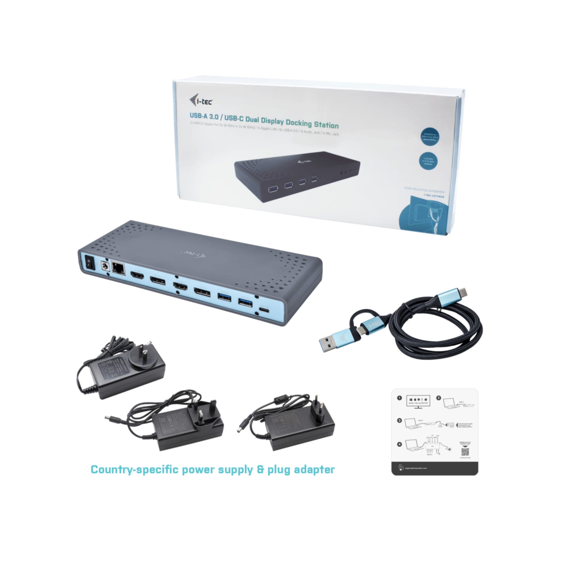 I-TEC Laptop-Dockingstation »USB 3.0 / USB-C / Thunderbolt 3 Dual Display Docking Station«