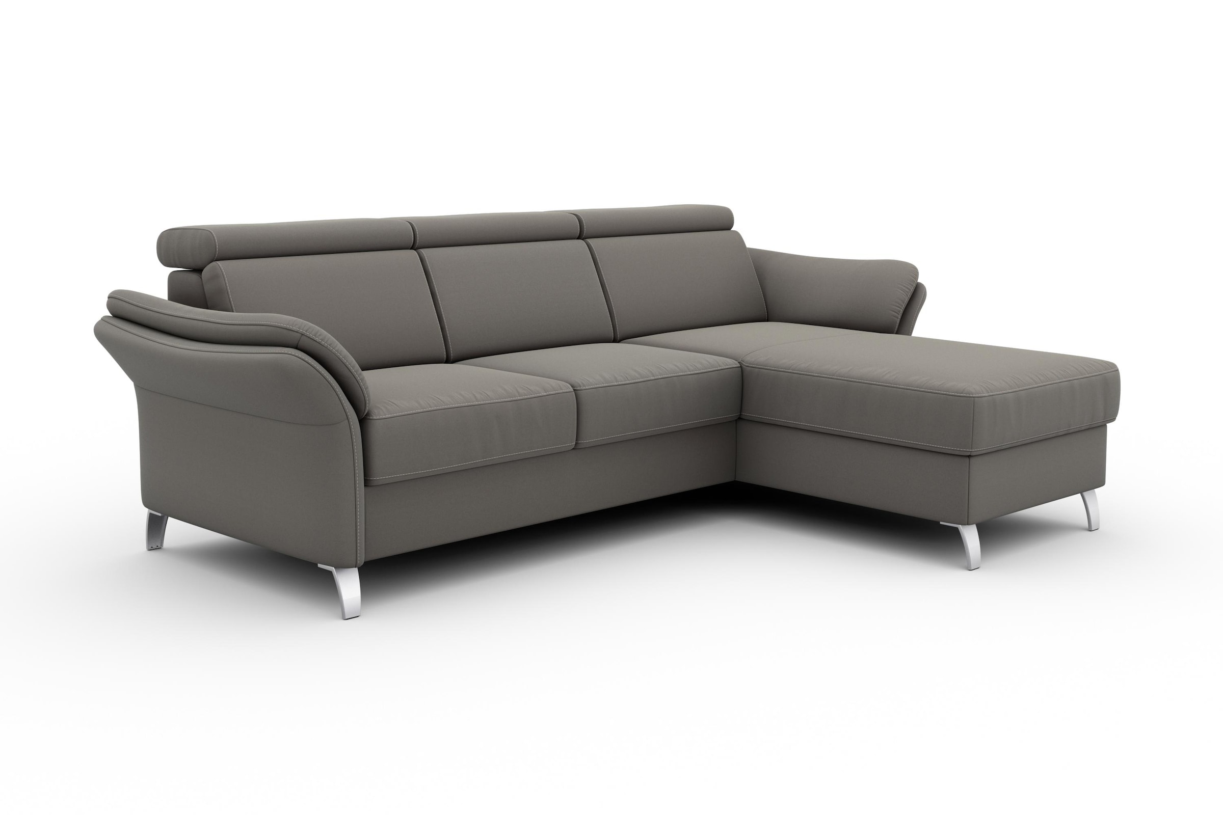 sit&more Ecksofa »Vincenzo L-Form«, inklusive Kopfteilverstellung, wahlweise mit Bettfunktion, Bettkasten