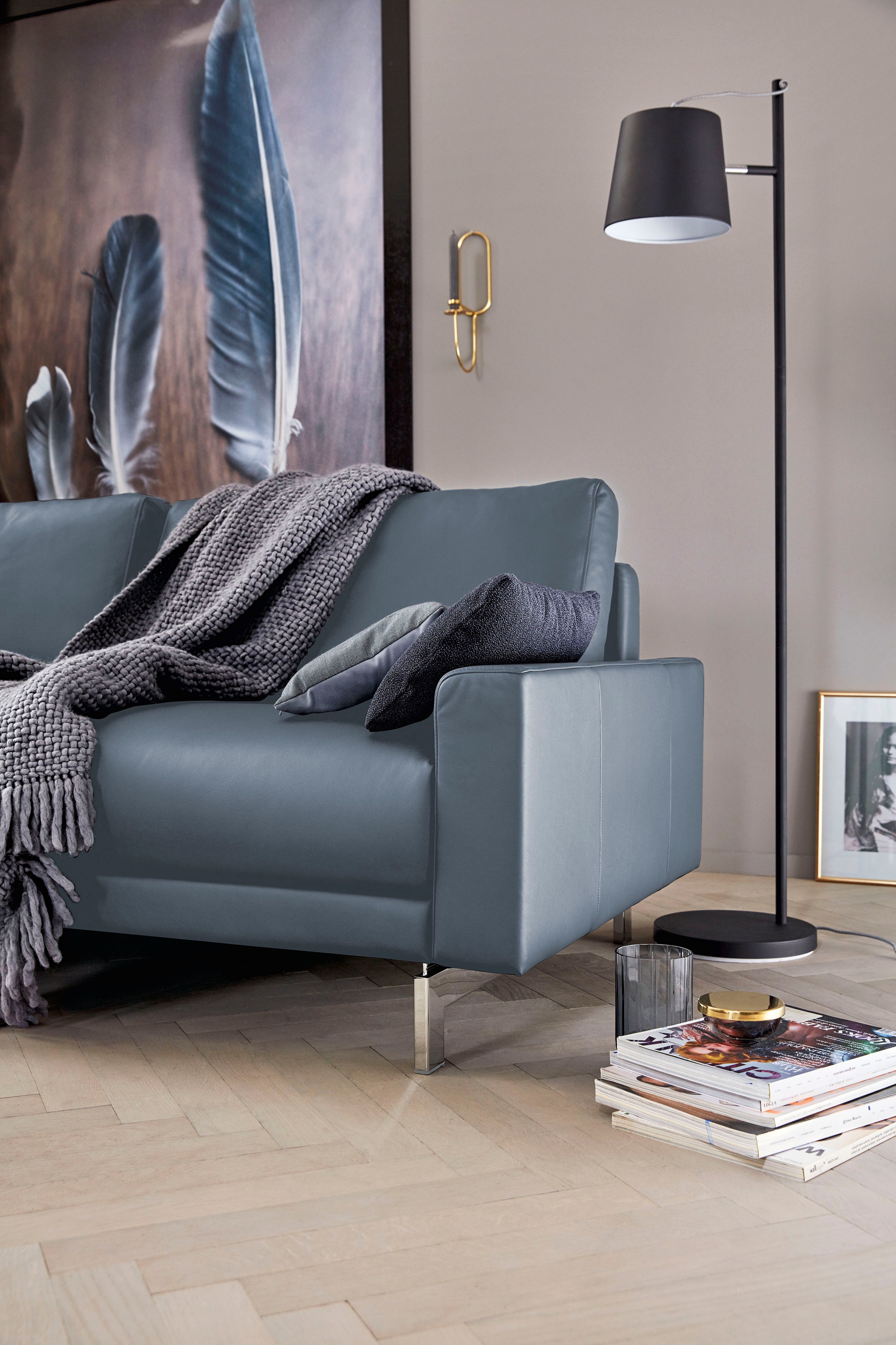 Creation BY ROLF BENZ 2-Sitzer »CR.450, Designsofa, Loungesofa«, Armlehne niedrig, Fuß chromfarben glänzend, Breite 164 cm