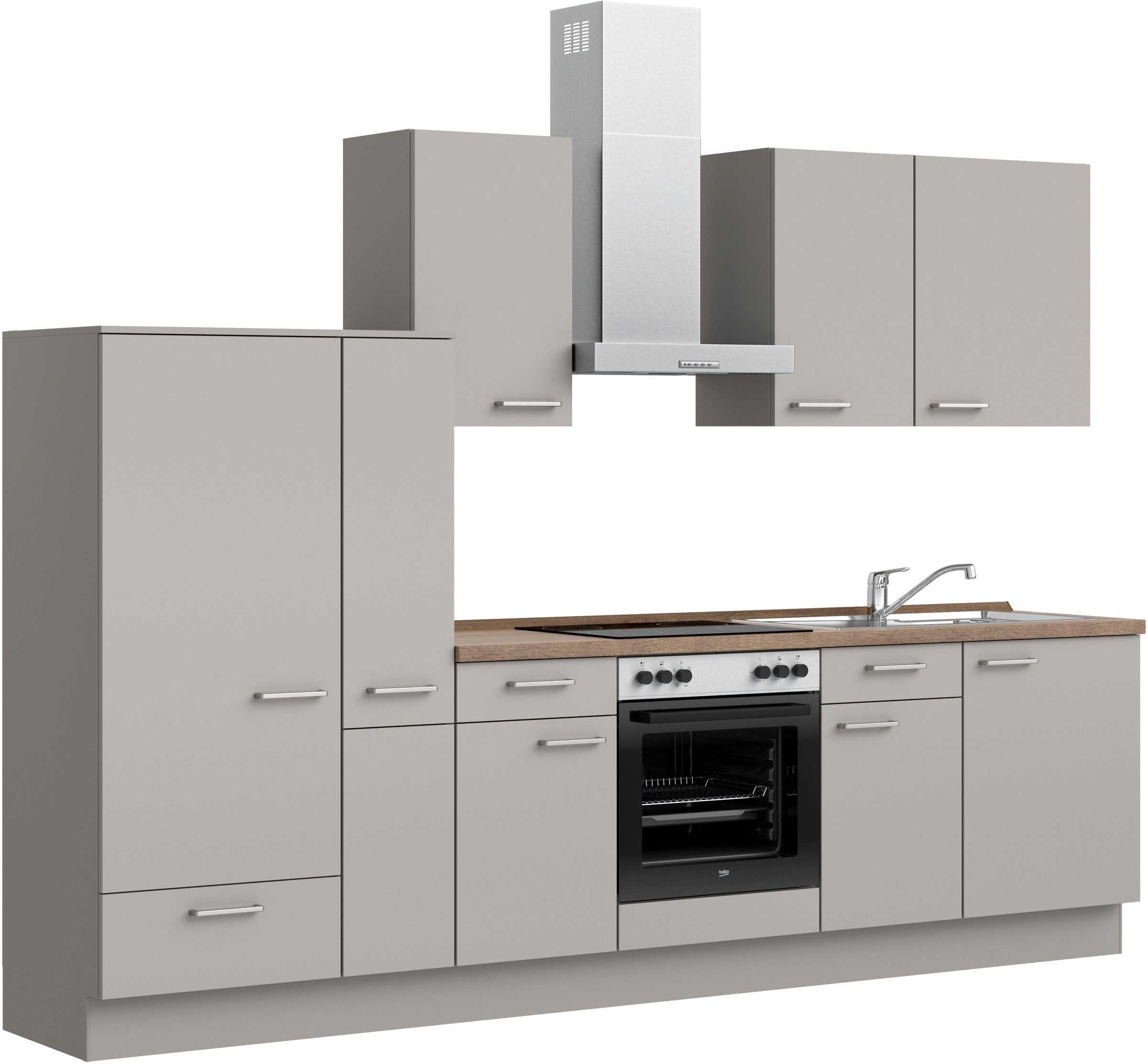 nobilia® Küchenzeile »"Touch I"«, vormontiert, Ausrichtung wählbar, Breite 300 cm, wahlw. mit E-Geräten