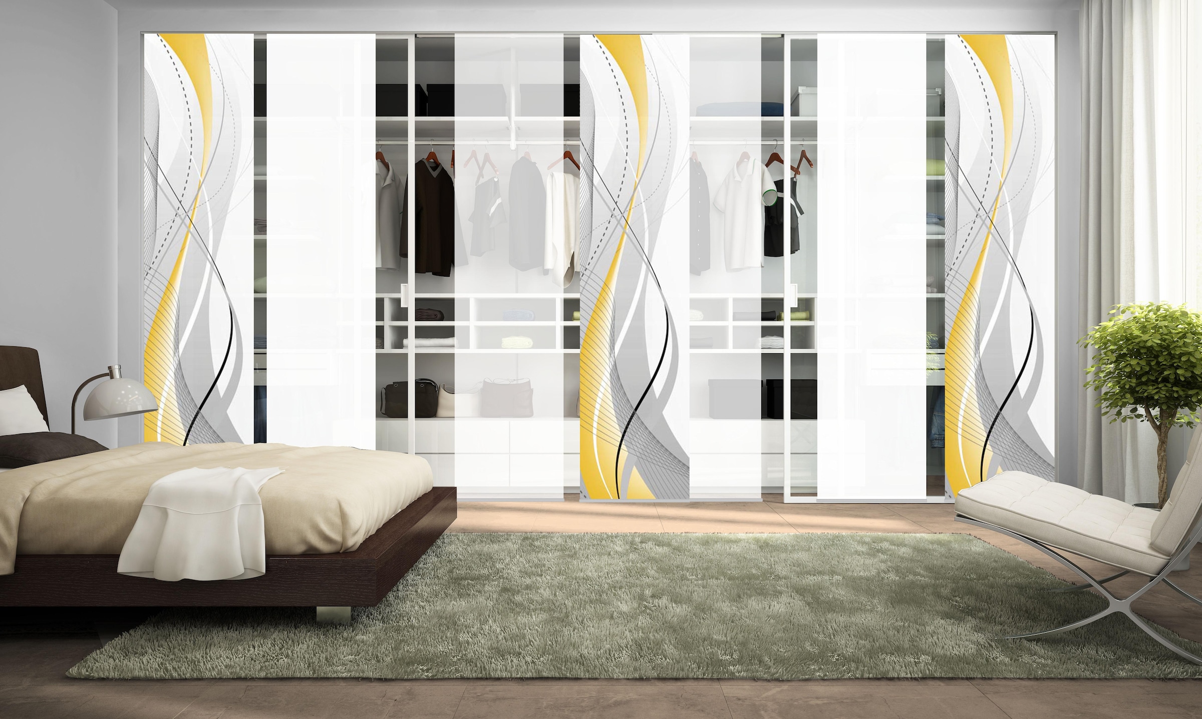 HOME WOHNIDEEN Schiebegardine »CARLISLE 7ER SET« Paneelwagen 7 Stk. tlg. Hx günstig online kaufen