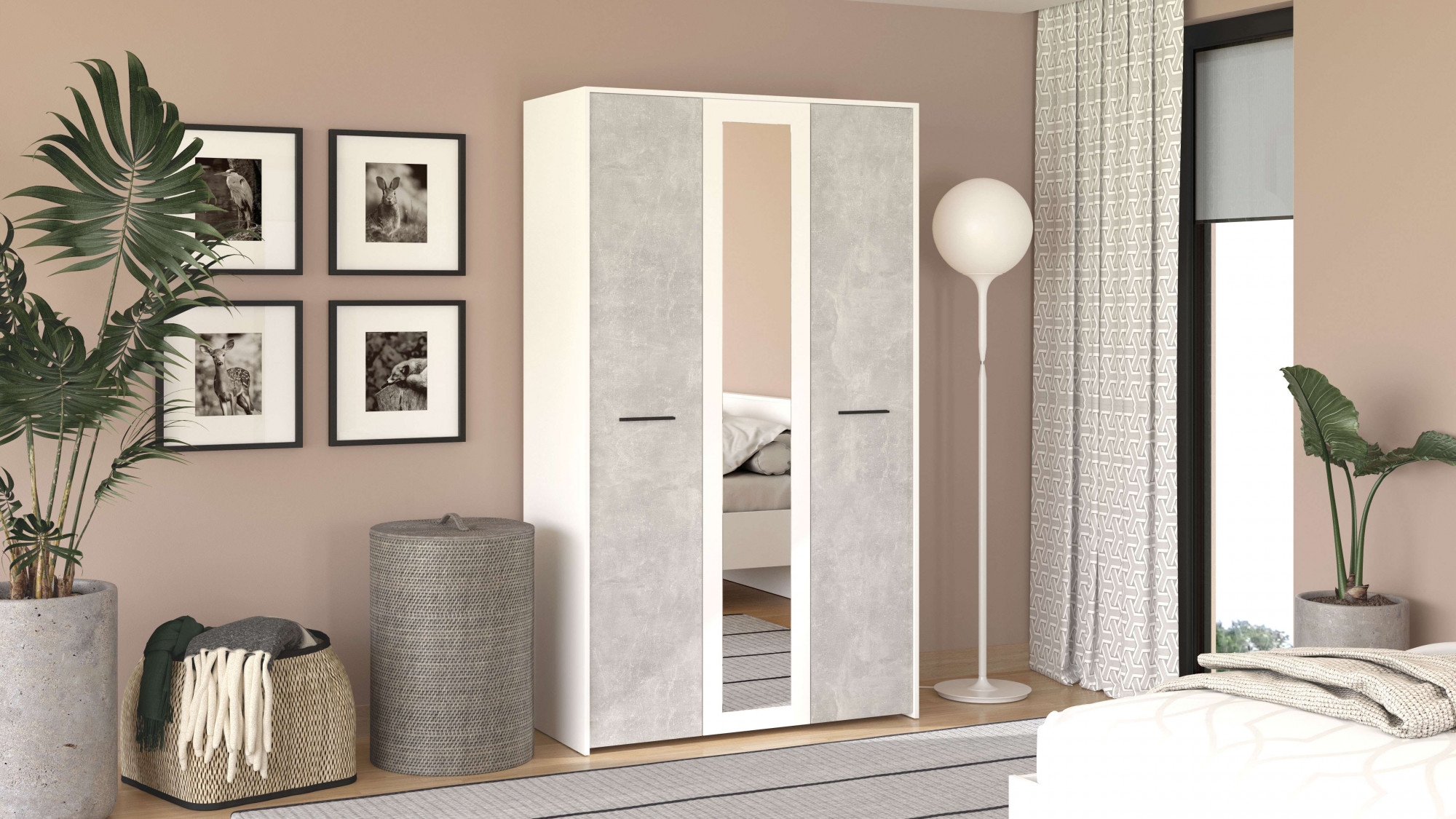 INOSIGN Kleiderschrank »Varadero, 2 moderne Farbkombinationen mit schwarzen Griffen«, mit 1 Spiegeltür, in den Breiten 119 und 157cm, FSC-zertifiziert