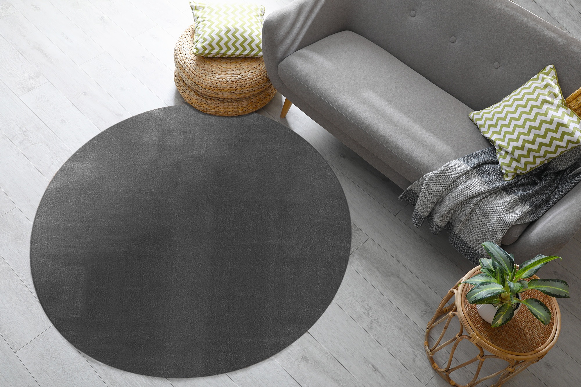 the carpet Teppich »Relax round«, rund, 16 mm Höhe, waschbarer Wohnzimmer Teppich modern rutschfest