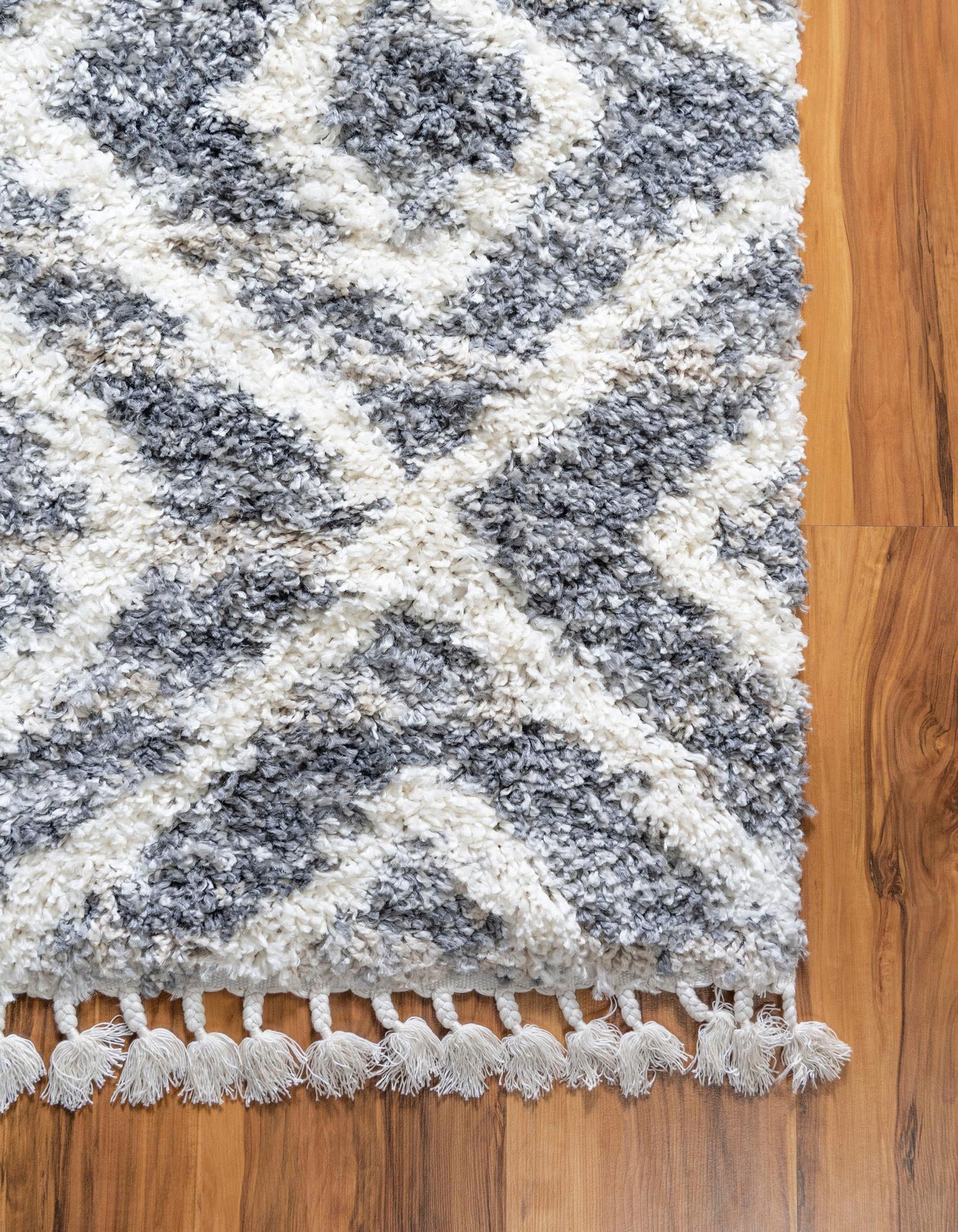 Myflair Möbel & Accessoires Hochflor-Teppich »Top Shag Lagerräumung«, rechteckig, 32 mm Höhe, gewebt, Rauten Design, melierte Optik, weich & kuschelig, mit Fransen