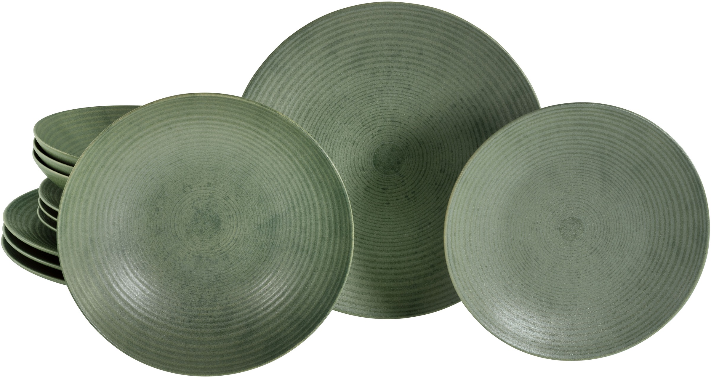 CreaTable Teller-Set »Catania, Tellerset 12-tlg.« Vintage Farben, Ausdrucks günstig online kaufen