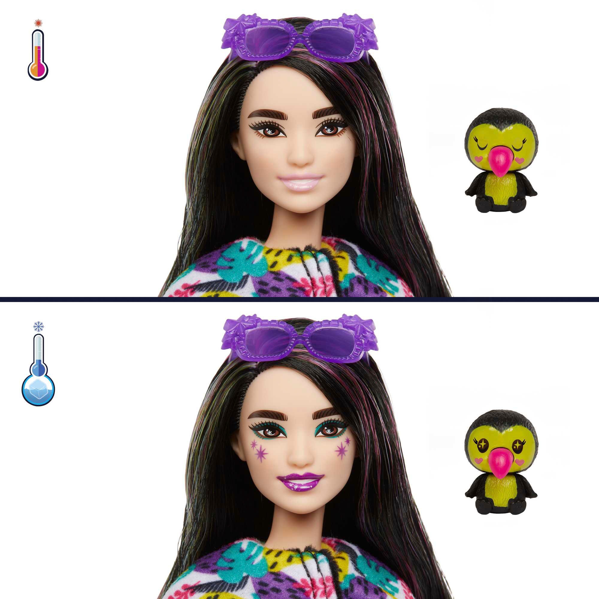 Barbie Anziehpuppe »Cutie Reveal, im Tukan-Kostüm mit Farbwechsel (Dschungel-Serie)«, inklusive Accessoires