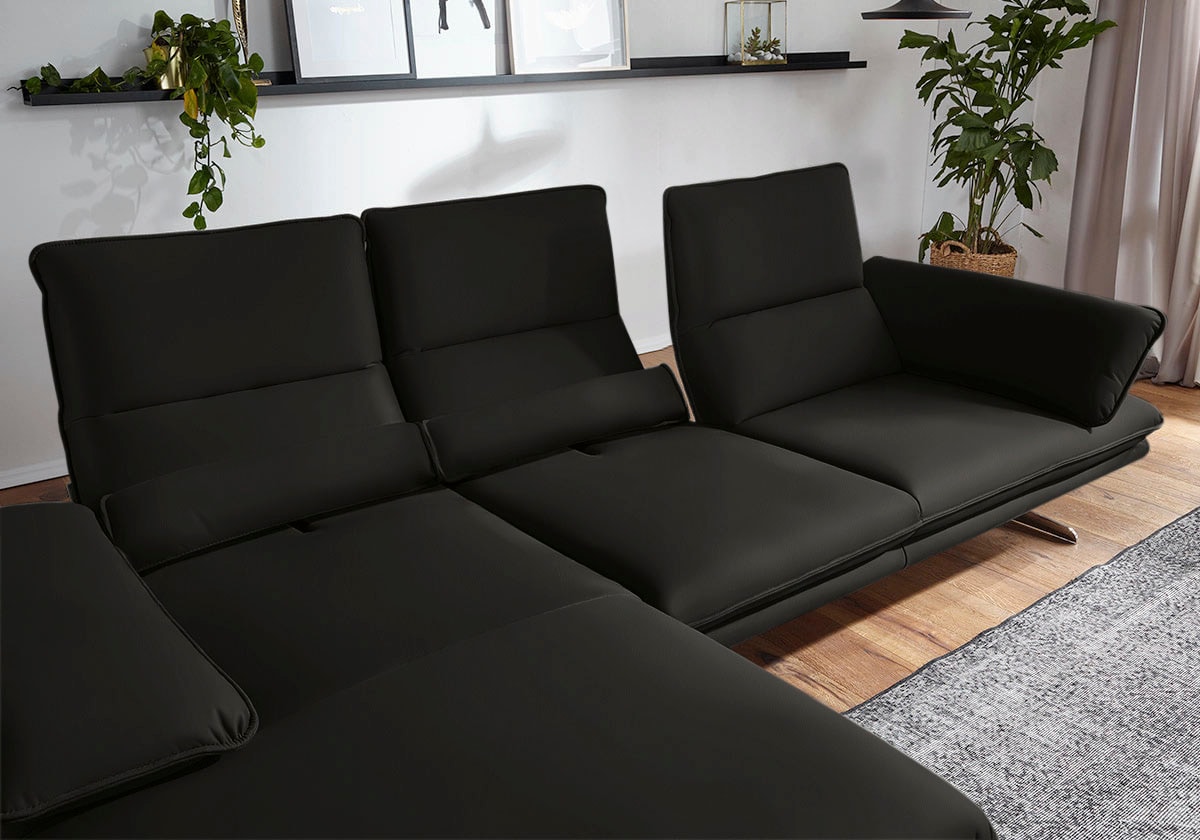 W.SCHILLIG Ecksofa »broadway, Designsofa mit tollem Sitzkomfort, L-Form«, Sitztiefenverstellung, Kopfteil- & Seitenteilverstellung, Breite 291cm