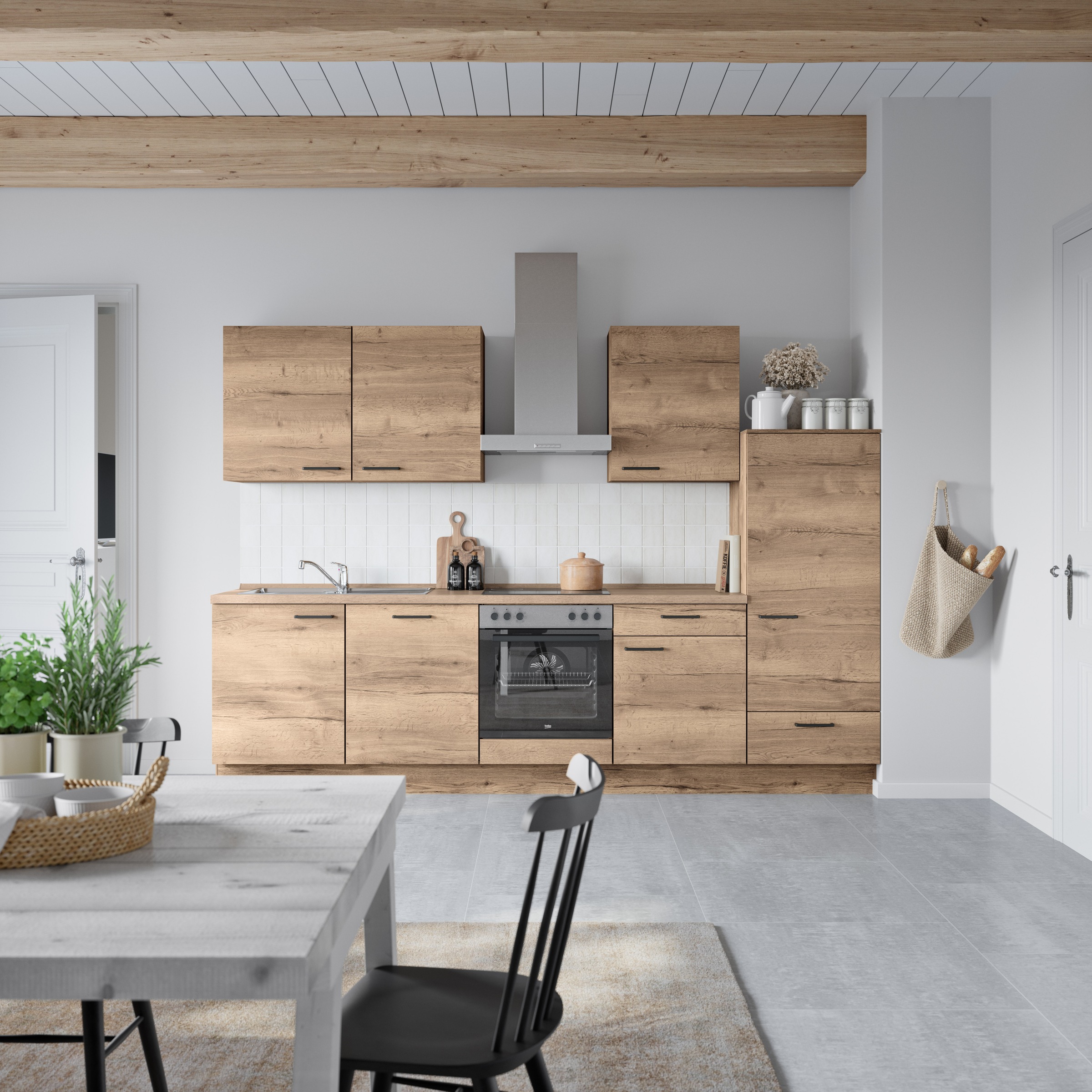 nobilia® Küchenzeile »"Structura I"«, vormontiert, Ausrichtung wählbar, Bre günstig online kaufen
