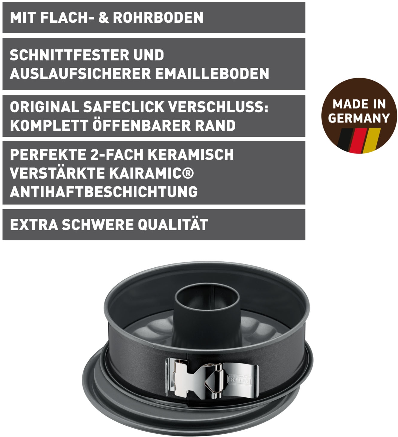 Kaiser Backformen Springform »La Forme Plus«, Ø 26cm rund mit 2 Böden, Made in Germany