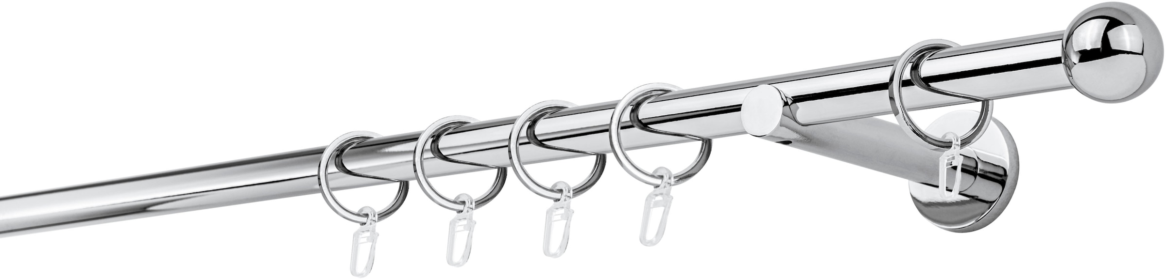 mydeco Gardinenstange "20mm Ball Wandträger 12 cm" 1 läufig-läufig Fixmaß günstig online kaufen