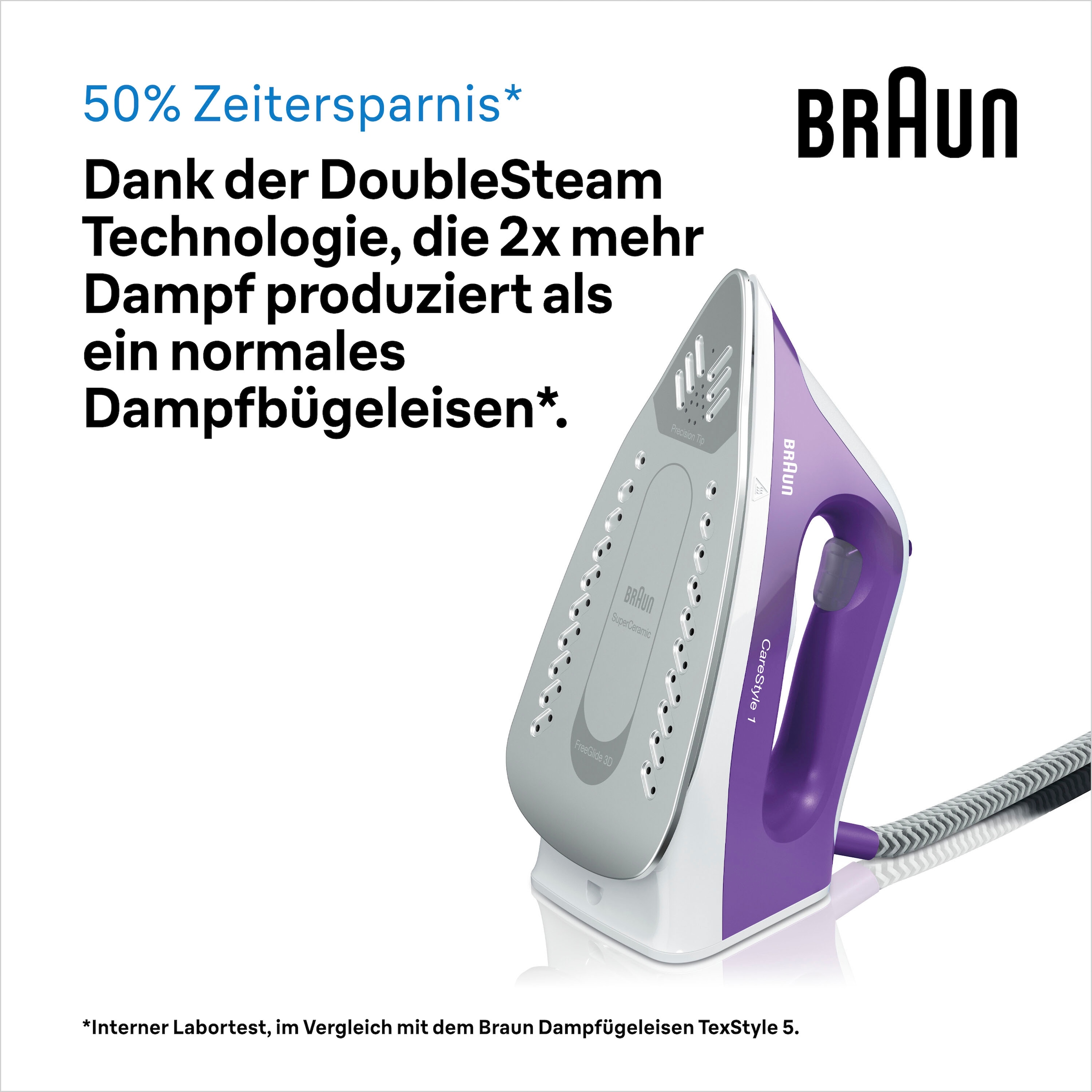 Braun Dampfbügelstation »CareStyle 1 IS1014VI Dampfbügelstation, Weiß/Violett«