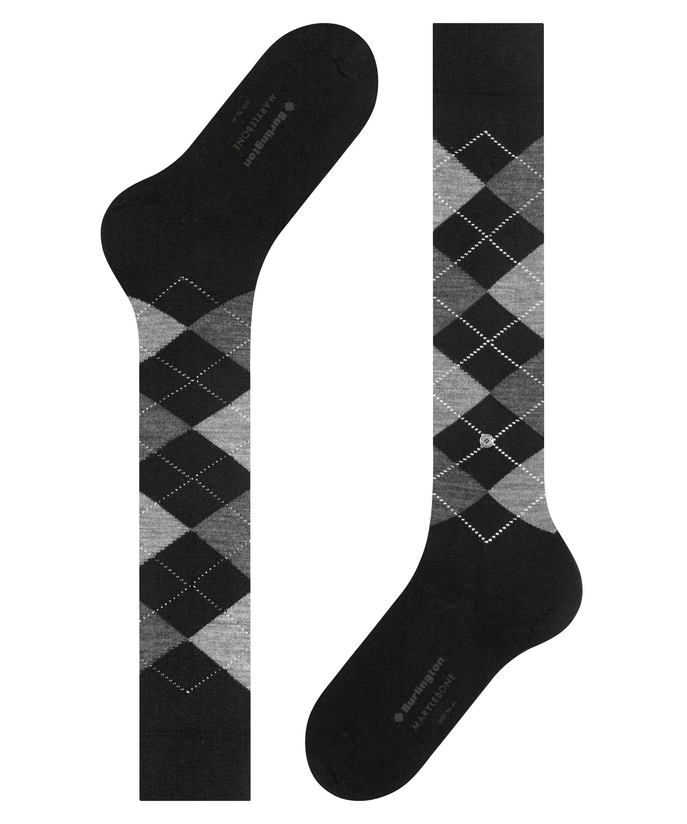 Burlington Kniestrümpfe »Marylebone« Einheitsgröße 36-41, wärmende Wollmischung, Argyle-Muster