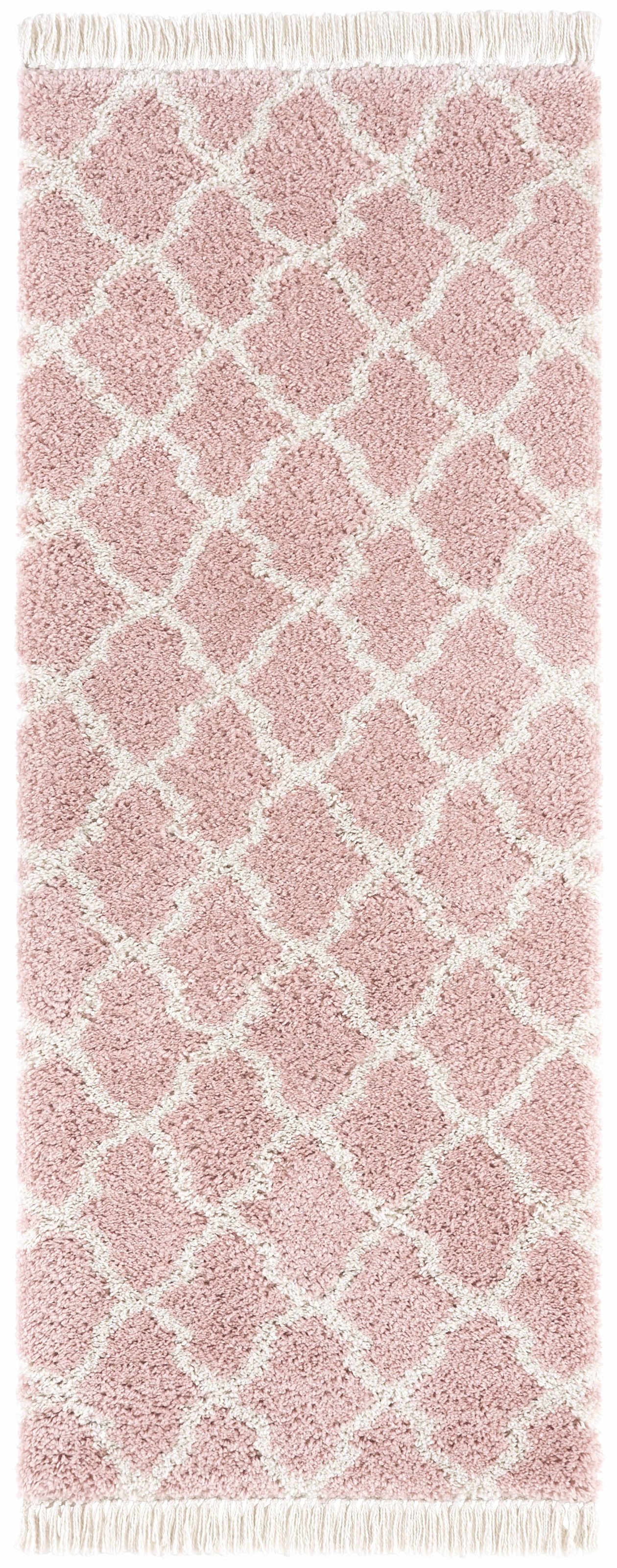 HANSE Home Hochflor-Läufer »Pearl«, rechteckig, 35 mm Höhe, Pastellfarben mit Fransen, Grafisches Design, Robust, Pflegeleicht
