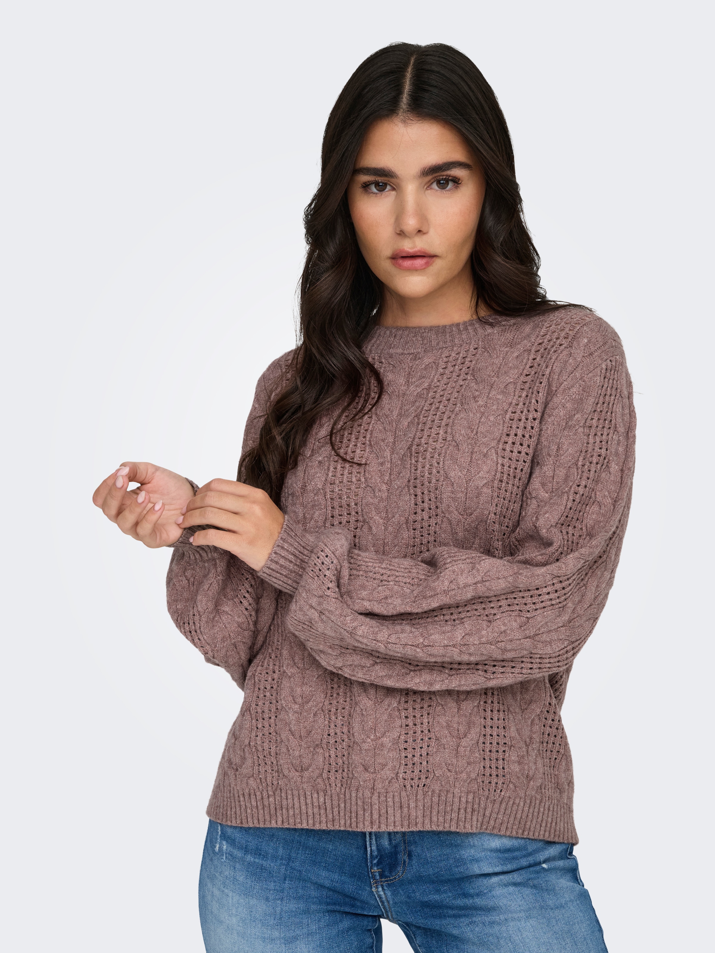 ONLY Rundhalspullover »ONLRUBINA LS CABLE O-NECK KNT NOOS«
