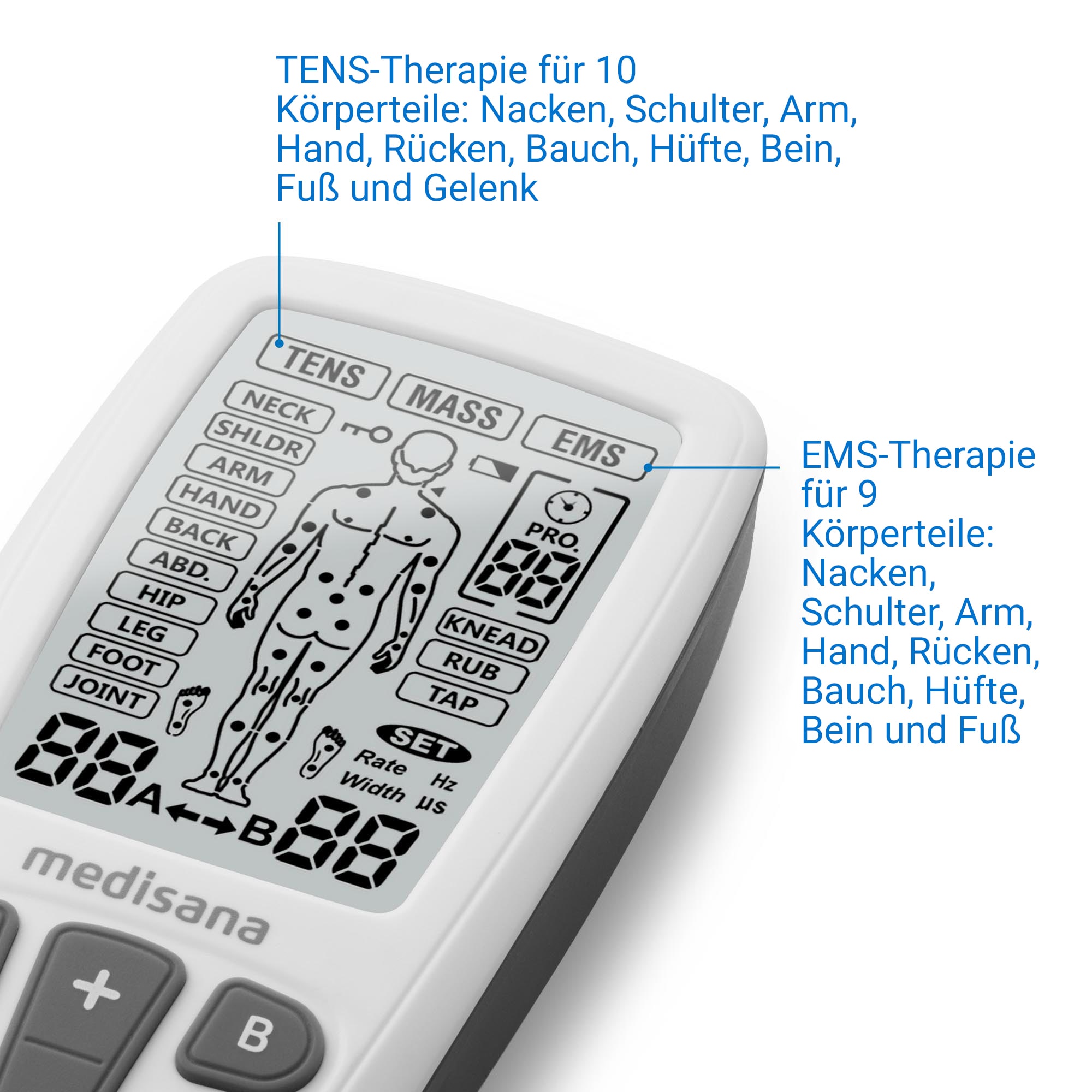 Medisana TENS-EMS-Gerät »TT 200«, TENS, EMS und Massage mit mehreren
Programmen
