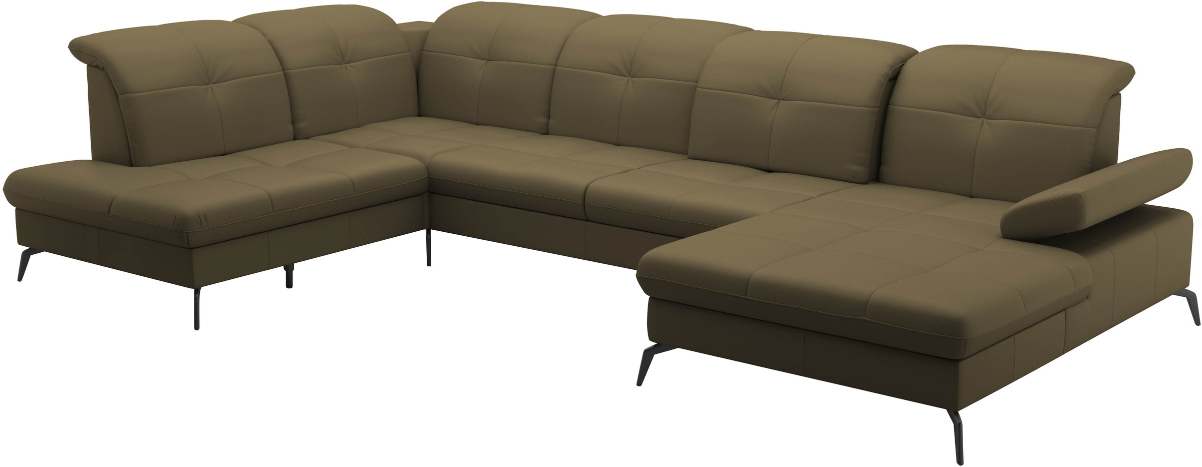 sit&more Wohnlandschaft »Amica, U-Form, inkl. Sitztiefenverstellung und Armteilverstellung«, wahlweise mit Kopfteilverstellung, Bettfunktion und Bettkasten