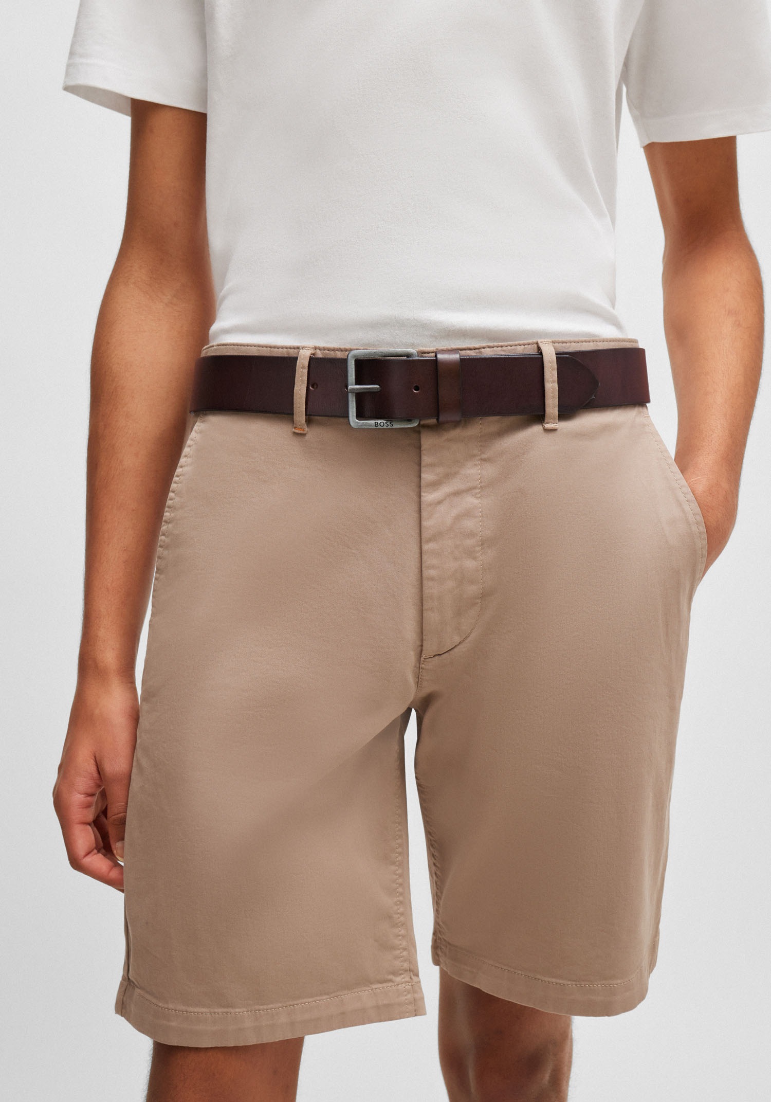 BOSS Ledergürtel »Jeeko_Sz40«, mit BOSS Logo-Schriftzug auf der Schließe
