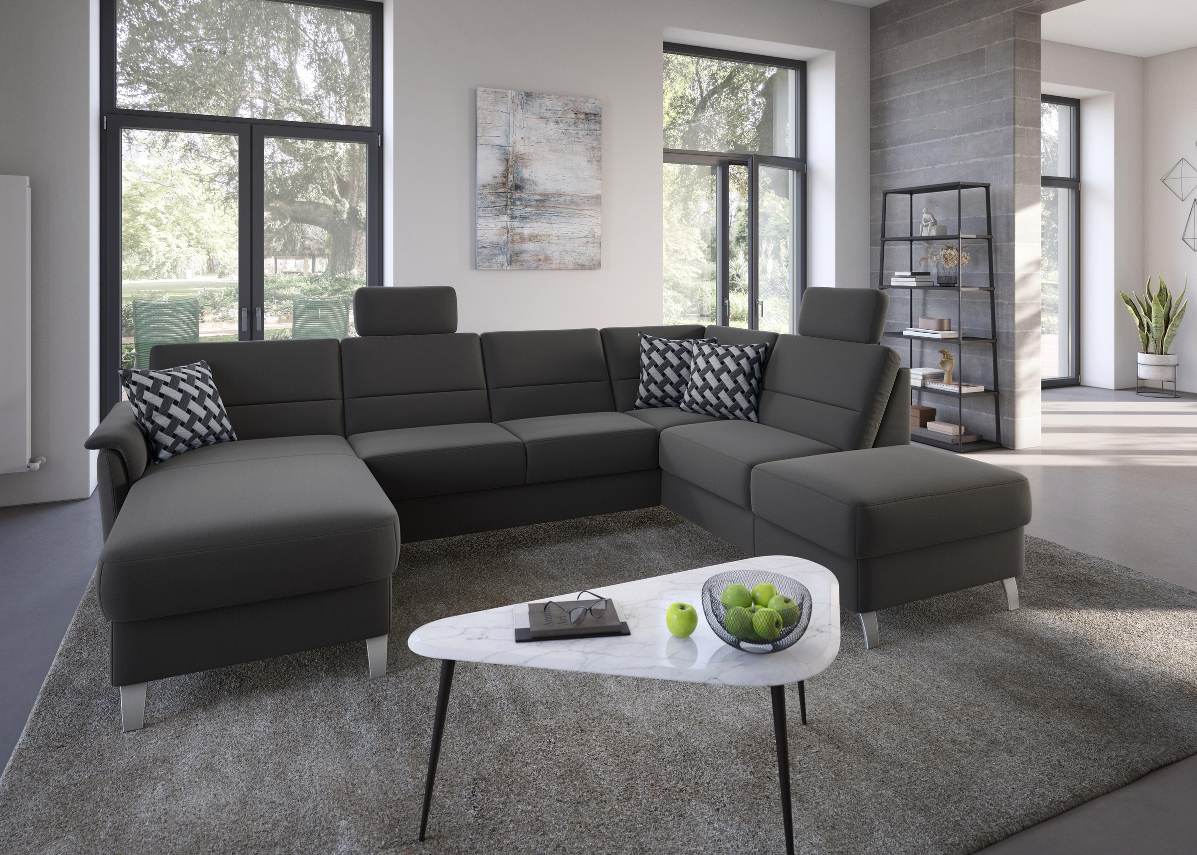 sit&more Wohnlandschaft »Palmera U-Form«, Federkern, wahlweise mit Bettfunktion und mit/ohne Stauraum
