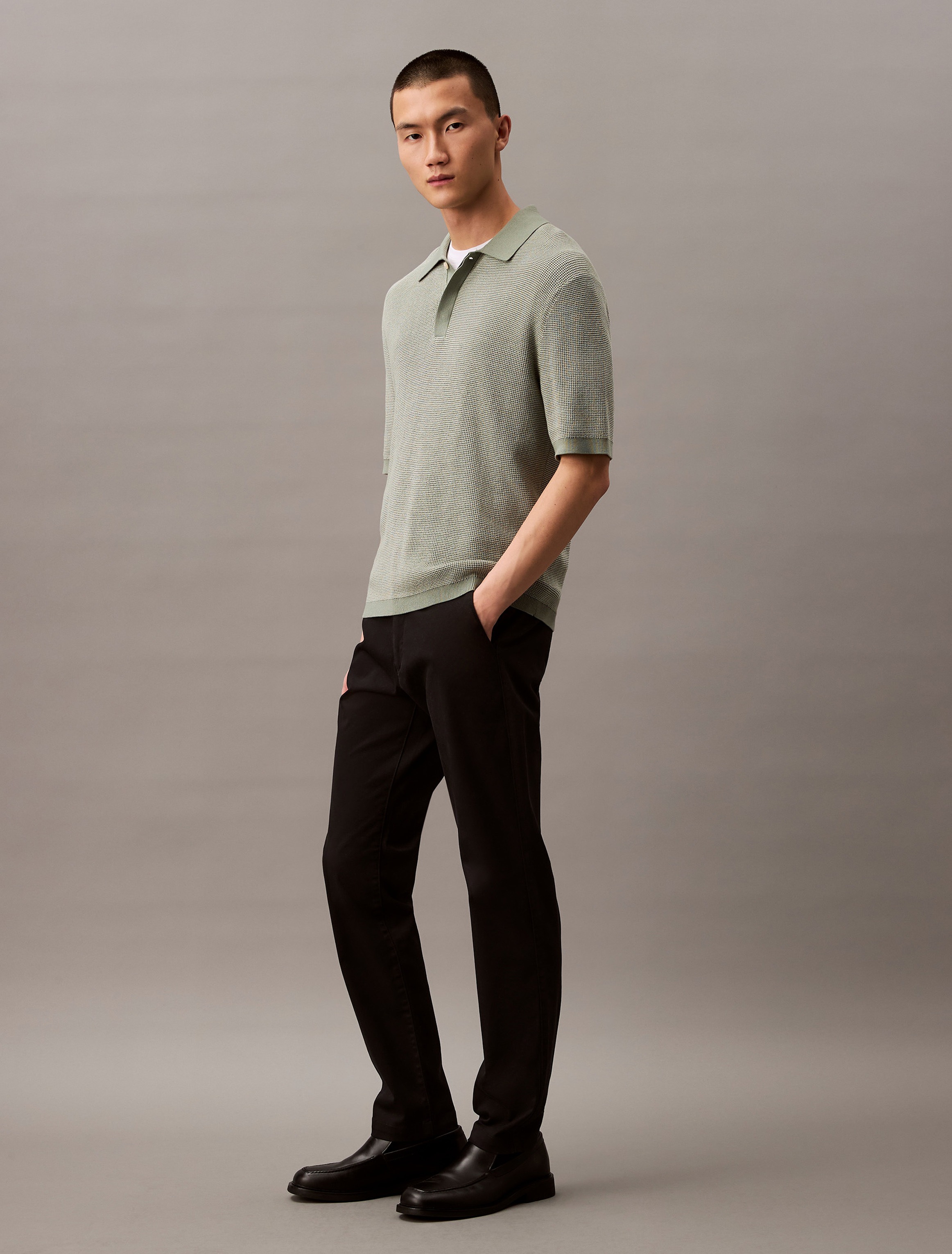 Calvin Klein Stoffhose »SLM CTTN STRTCH CHN«, Mit Gürtelschlaufen