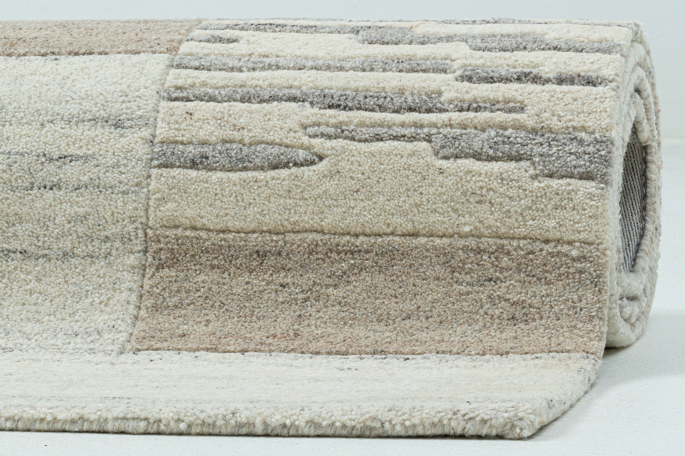 THEKO Wollteppich »Royal Natur 5040«, rechteckig, 12 mm Höhe, reine Wolle, handgetuftet, ideal im Wohnzimmer & Schlafzimmer