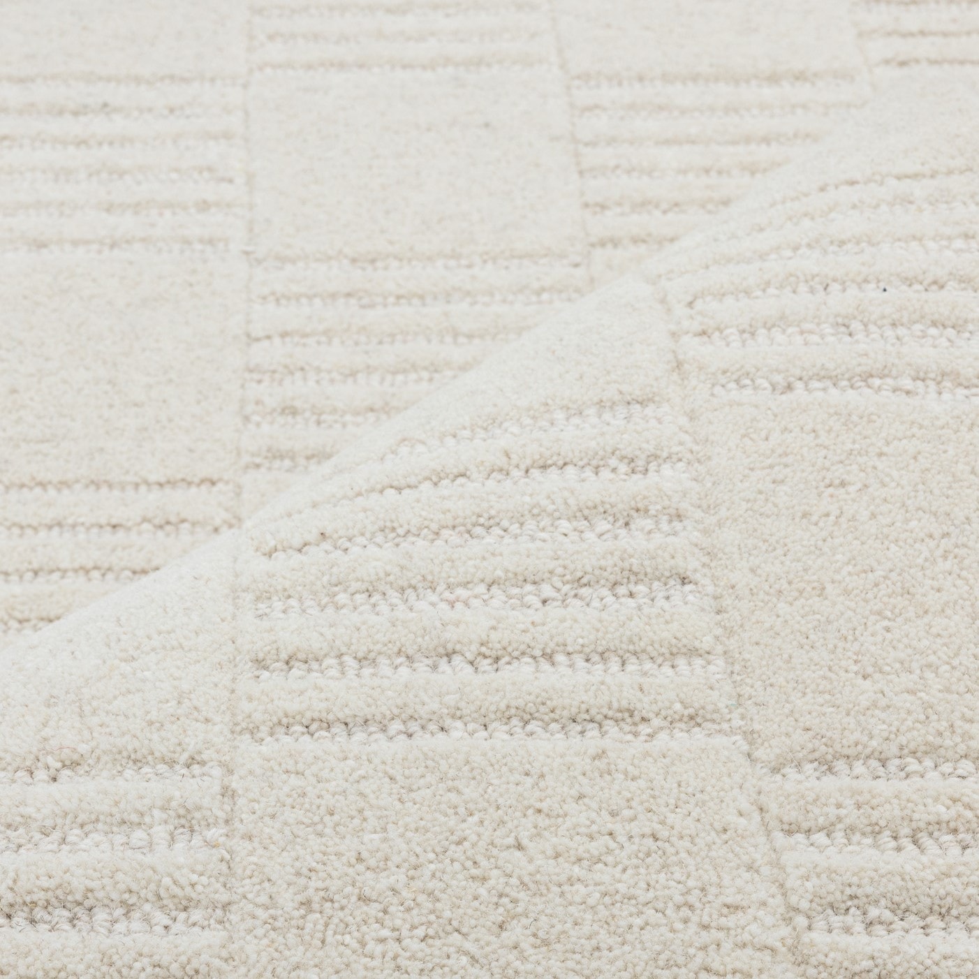 my home Wollteppich »Motala, Handgefertigt, Wolle, Hoch-Tief-Effekt,« rechteckig 14 mm Höhe einfarbig, 3D-Design, Wohnzimmer, Schlafzimmer, Esszimmer