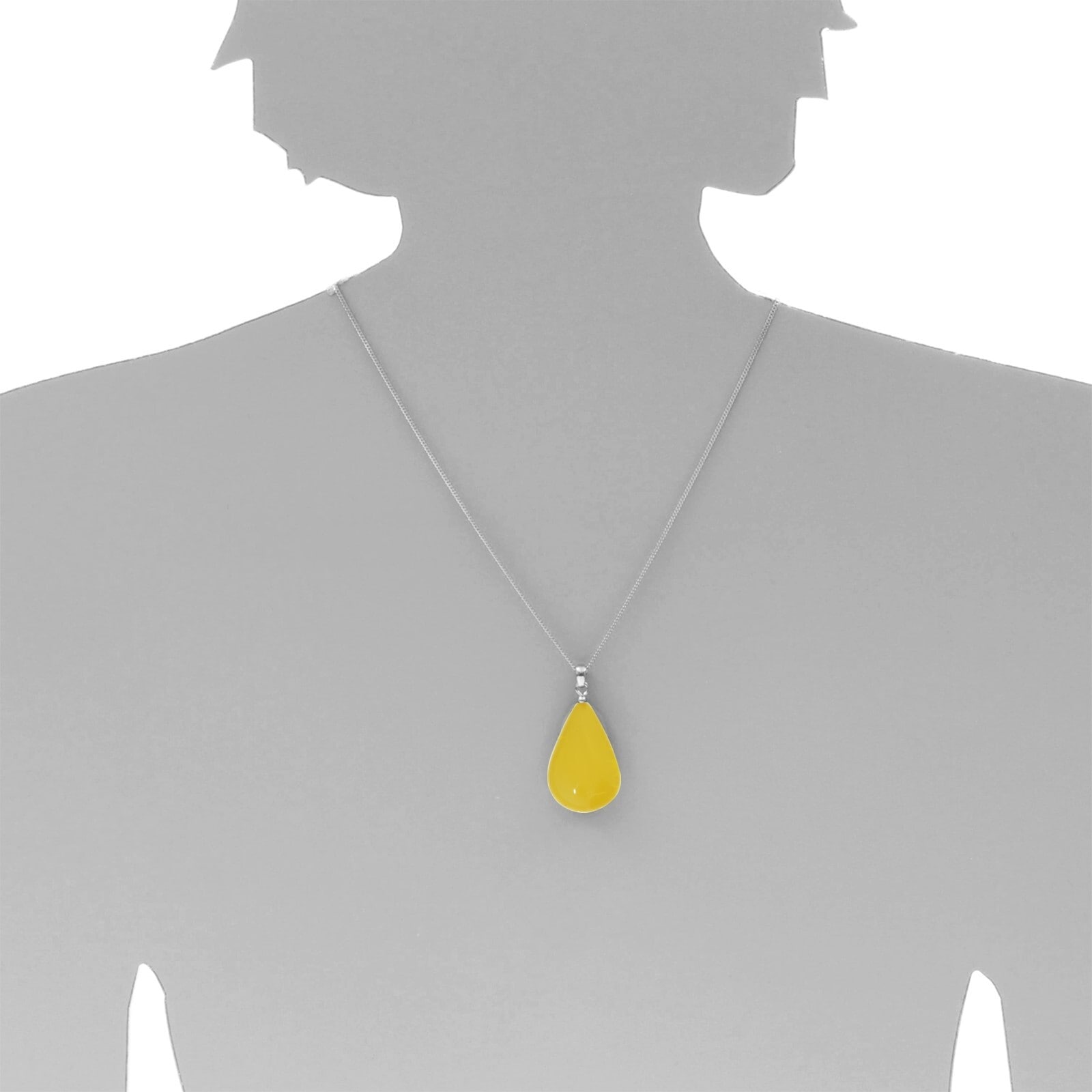 OSTSEE-SCHMUCK Kettenanhänger »Ostsee-Schmuck Anhänger Tropfen ca. 34 mm lang - Silber 925/000«, (1 tlg.)