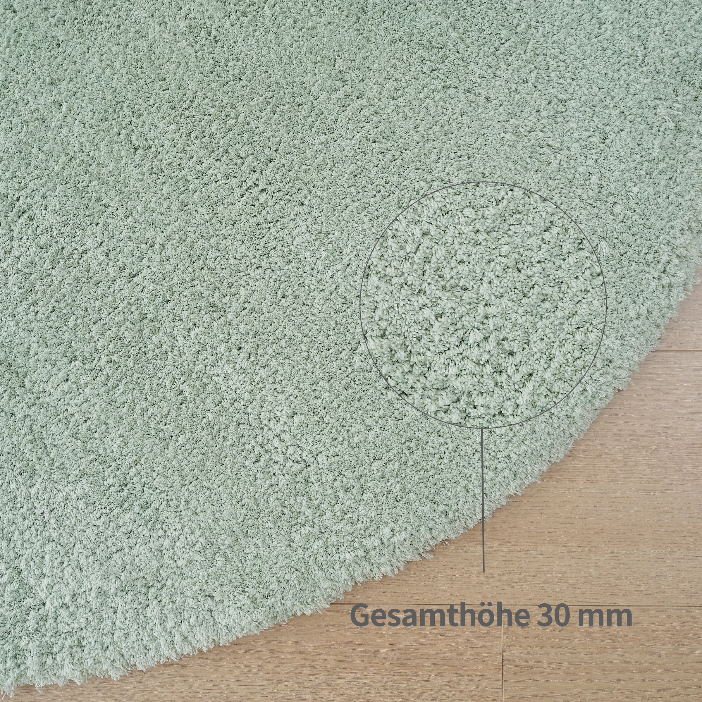my home Hochflor-Teppich »Microfaser Teppich Magong, besonders weich, sehr feiner Flor«, rund, 25 mm Höhe, unifarben, weiche Teppiche, Wohnzimmer, Schlafzimmer, Kinderzimmer