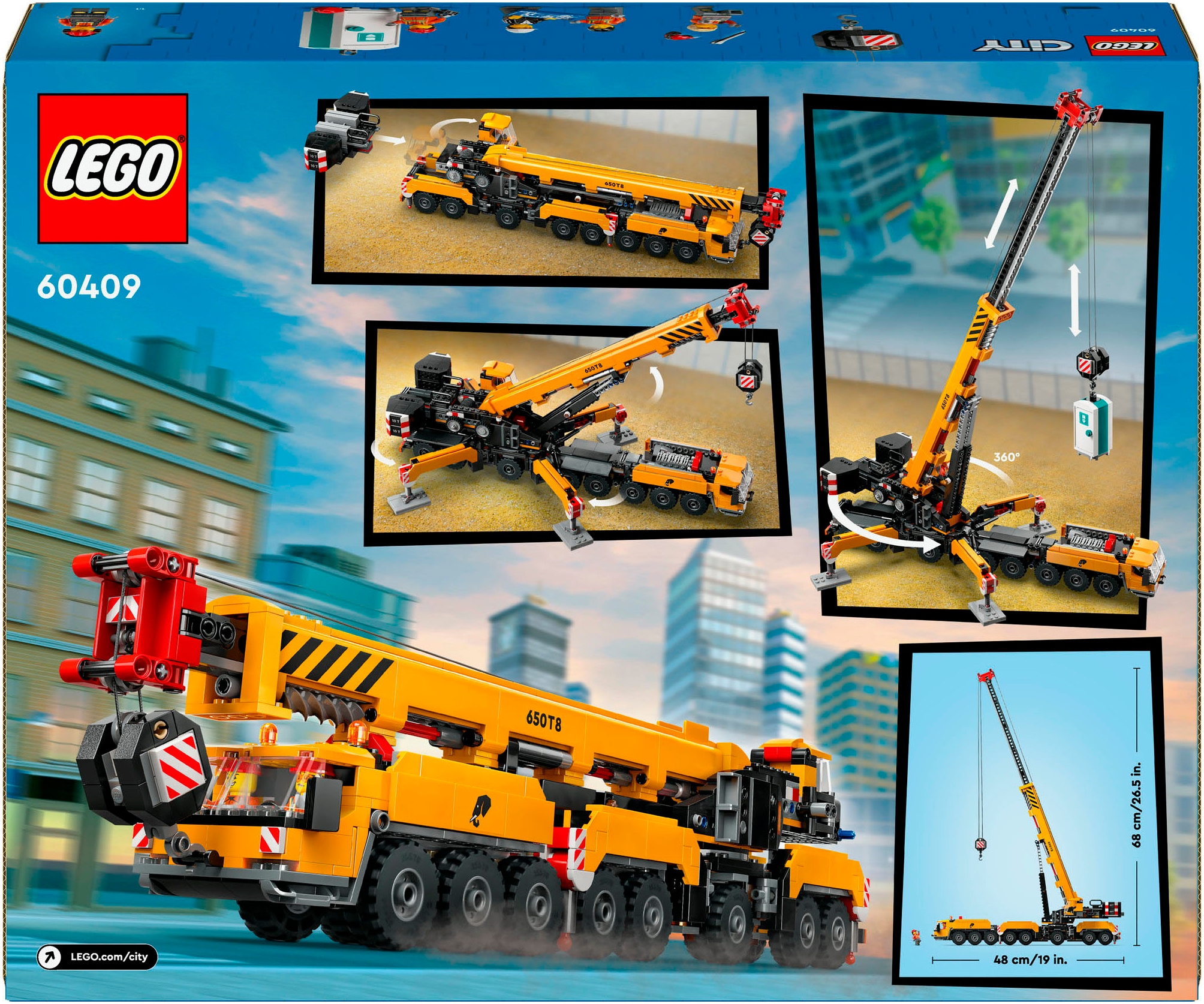 LEGO® Konstruktionsspielsteine »Mobiler Baukran (60409), LEGO City«, (1116 St.), Made in Europe