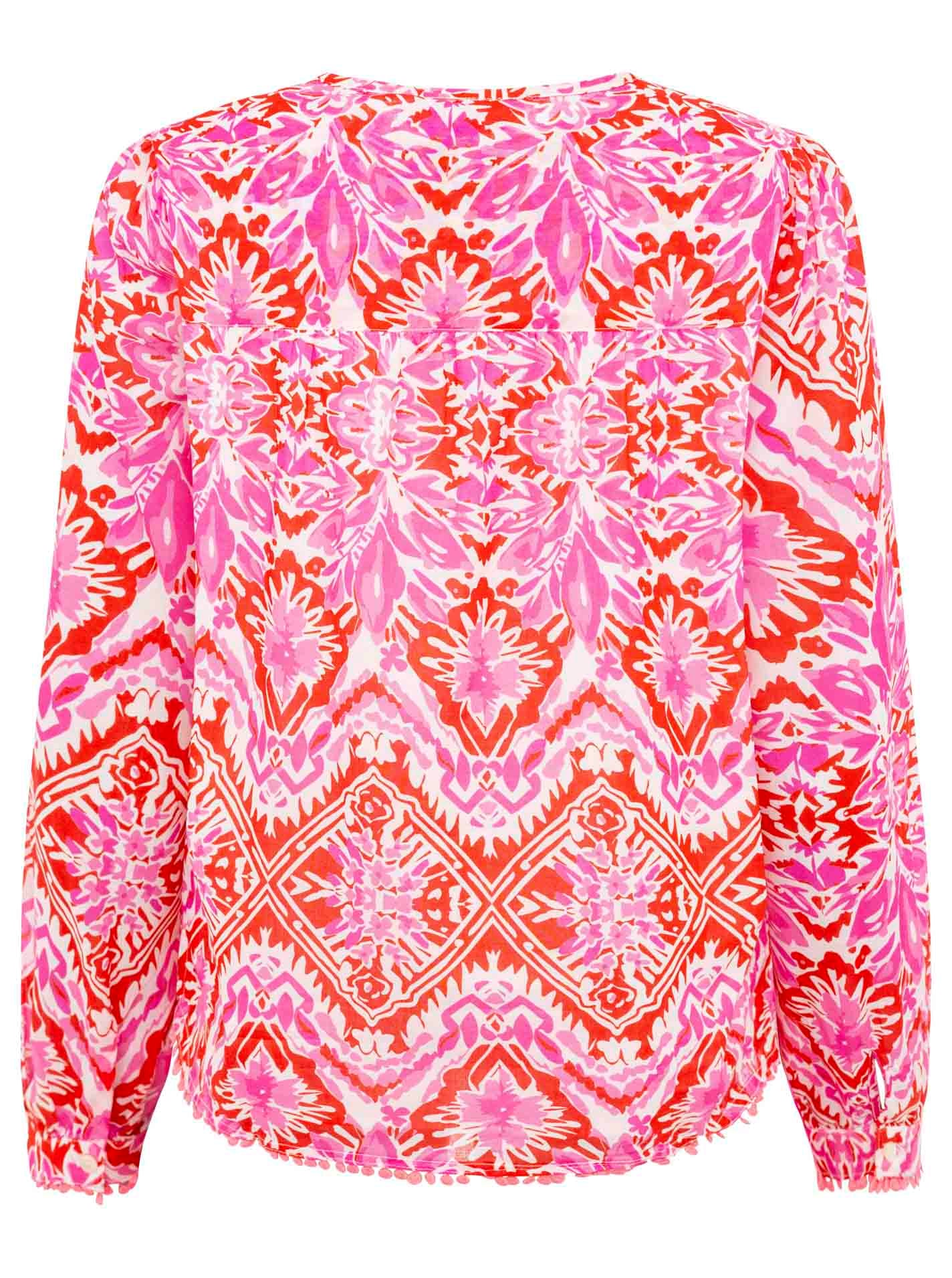 Zwillingsherz Shirtbluse »"Tröpfchen"«, Tasseln,Pom Pom Besatz, Langarm