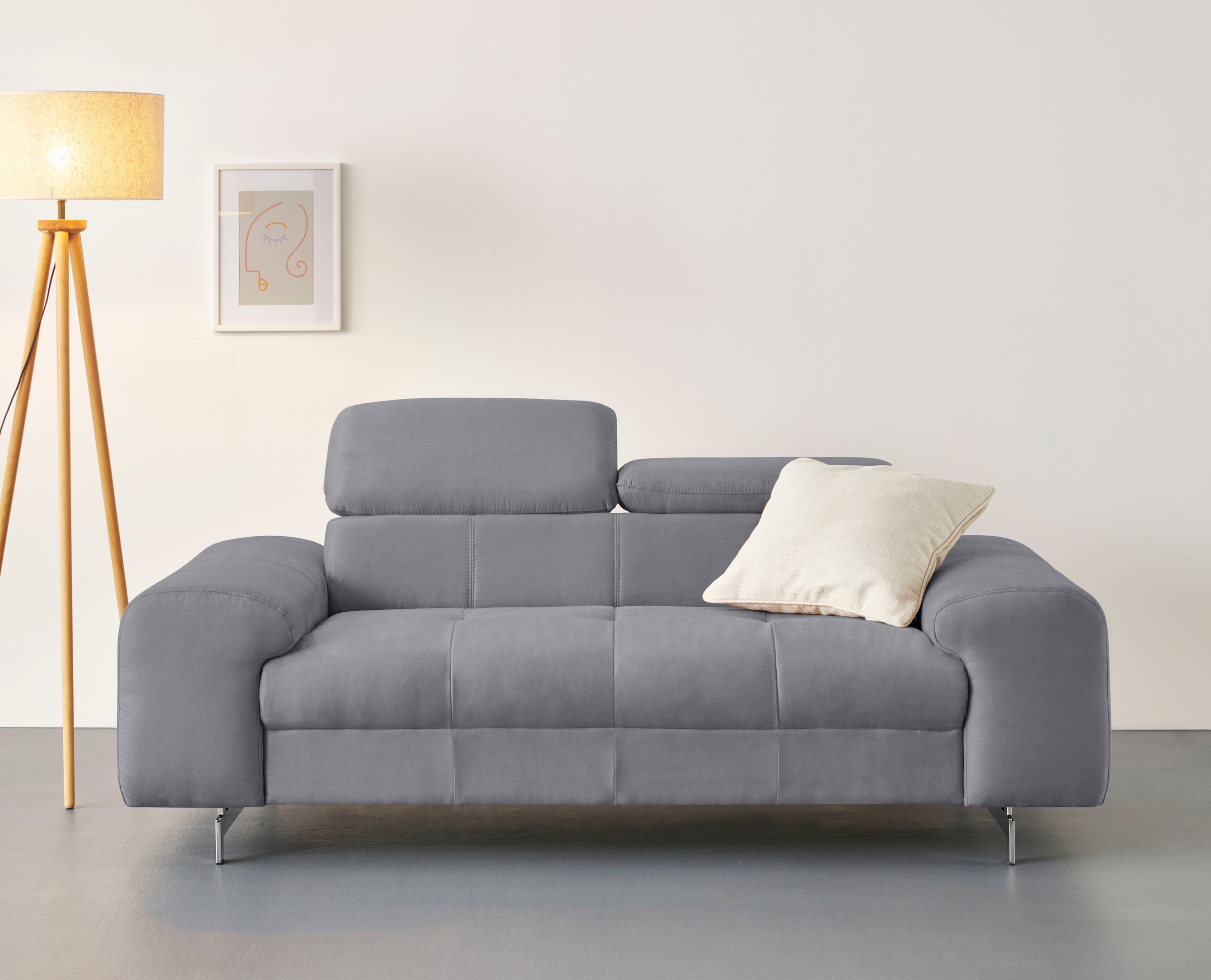 COTTA 2-Sitzer »Chef«, Big-Sofa mit Kopfteilverstellung, edle Metallkufen günstig online kaufen