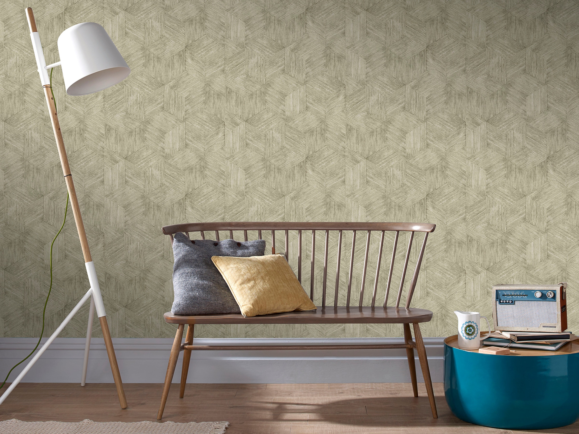 Superfresco Easy Vliestapete »Superfresco Easy Vliestapete Rotan Beige« Flechtoptik geprägt Superfresco Easy Vliestapete Rotan Beige