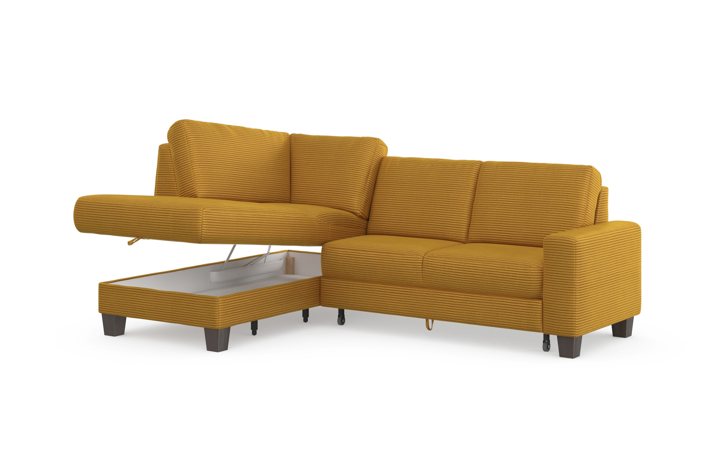 Home affaire Ecksofa »Summer L-Form«, mit Ottomane, mit oder ohne Bettfunktion und Bettkasten, Cord-Bezug