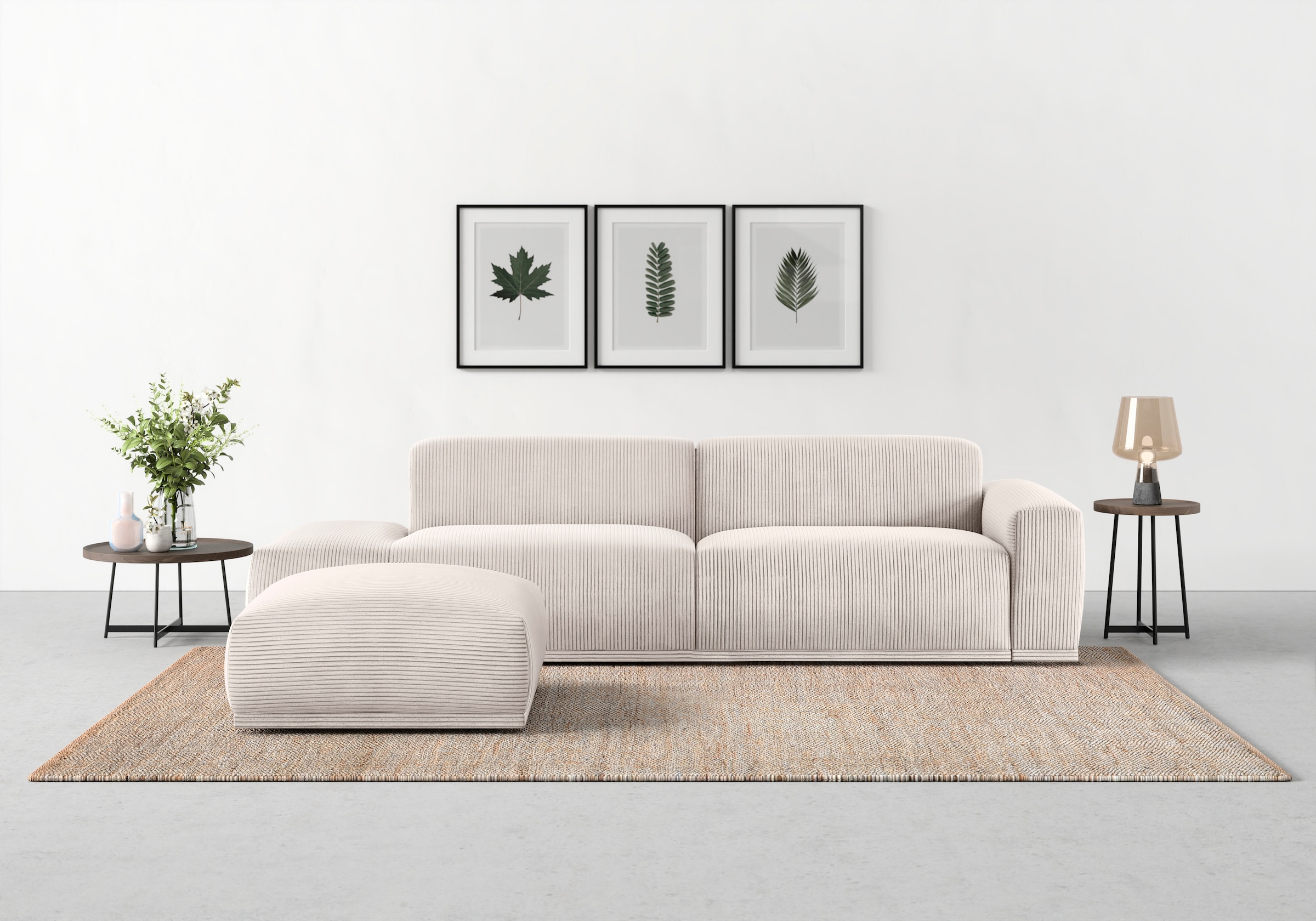 TRENDMANUFAKTUR Big-Sofa »Braga, mit hochwertigem Kaltschaum, Megasofa, in Cord erhältlich«, modernes Big-Sofa, Couch mit hohem Sitzkomfort, 277/72/107 cm (B/H/T)