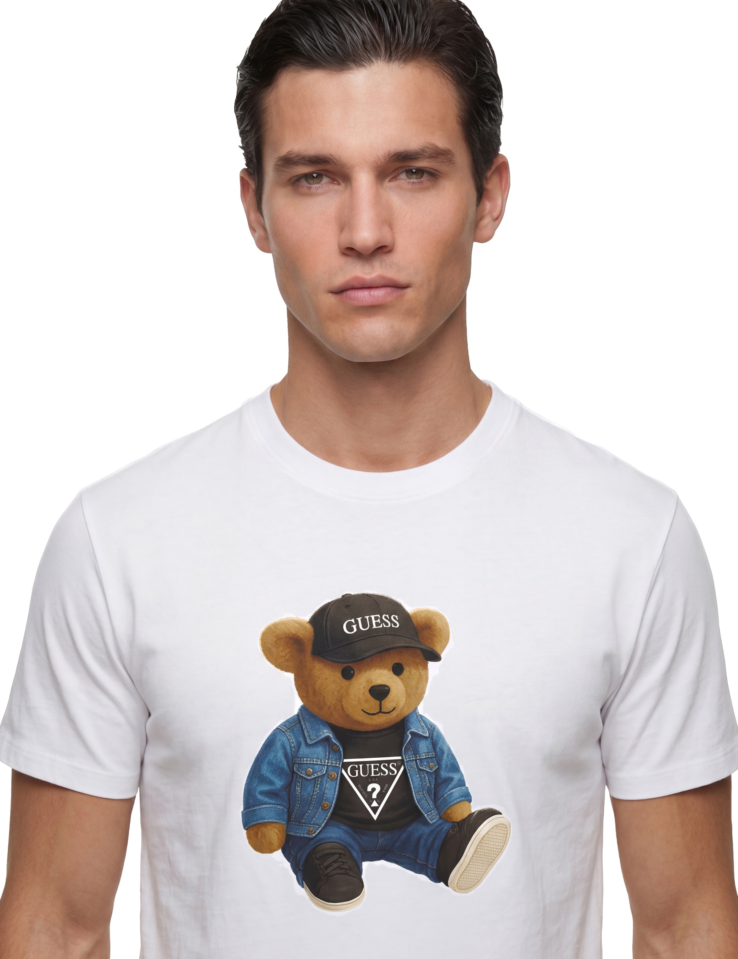 Guess T-Shirt »GUESS TEDDY BEAR« aus reiner Baumwolle, Rundhalsausschnitt