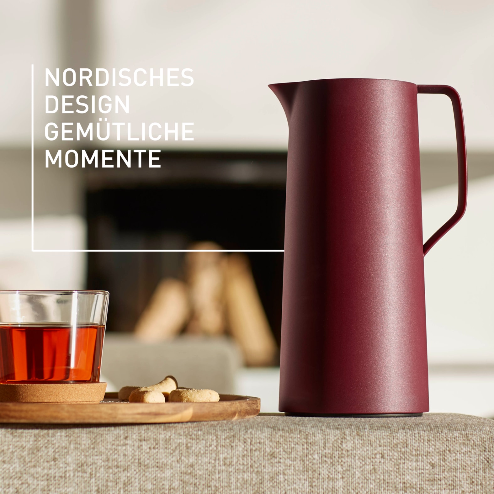 Emsa Isolierkanne »Motiva in modernem Design, 100% auslaufsicher, Made in Germany« 1 l doppelwandiger Glasisolierkolben, bis zu 12h warm/24h kalt, 1 tlg. Quick-Press-Deckel, Einhandbedienung, ergonomischer Schraubdeckel