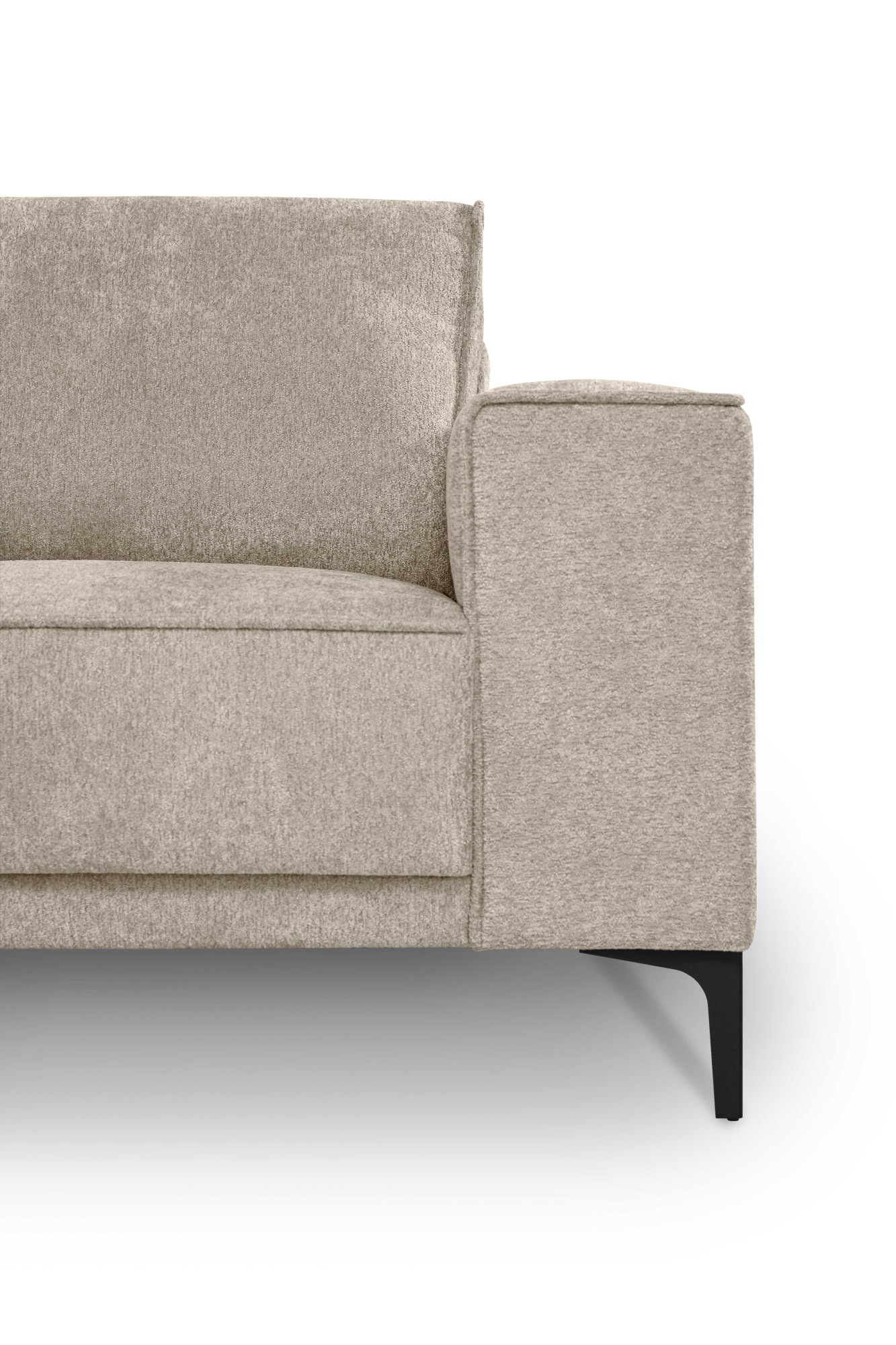 Places of Style Wohnlandschaft »XXL Sofa Oland, Struktur, Flachgewebe, Luxus-Microfaser, Boucle«, U-Form, 342 cm, Wellenunterfederung, Skandi-Design, Metallfüße