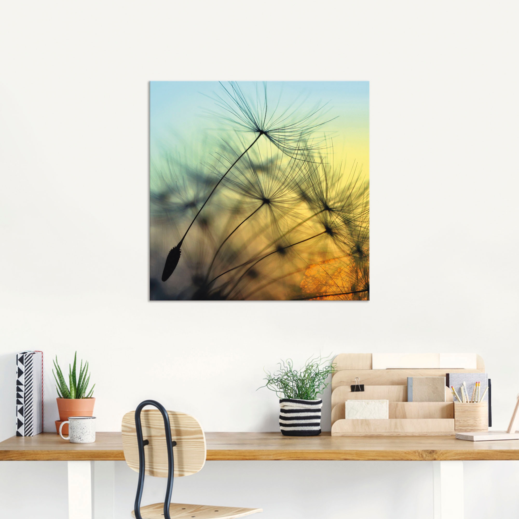 Artland Wandbild »Goldener Sonnenuntergang und Pusteblumen« 1 Stk. tlg. als Alubild, Outdoorbild, Leinwandbild, Poster, Wandaufkleber