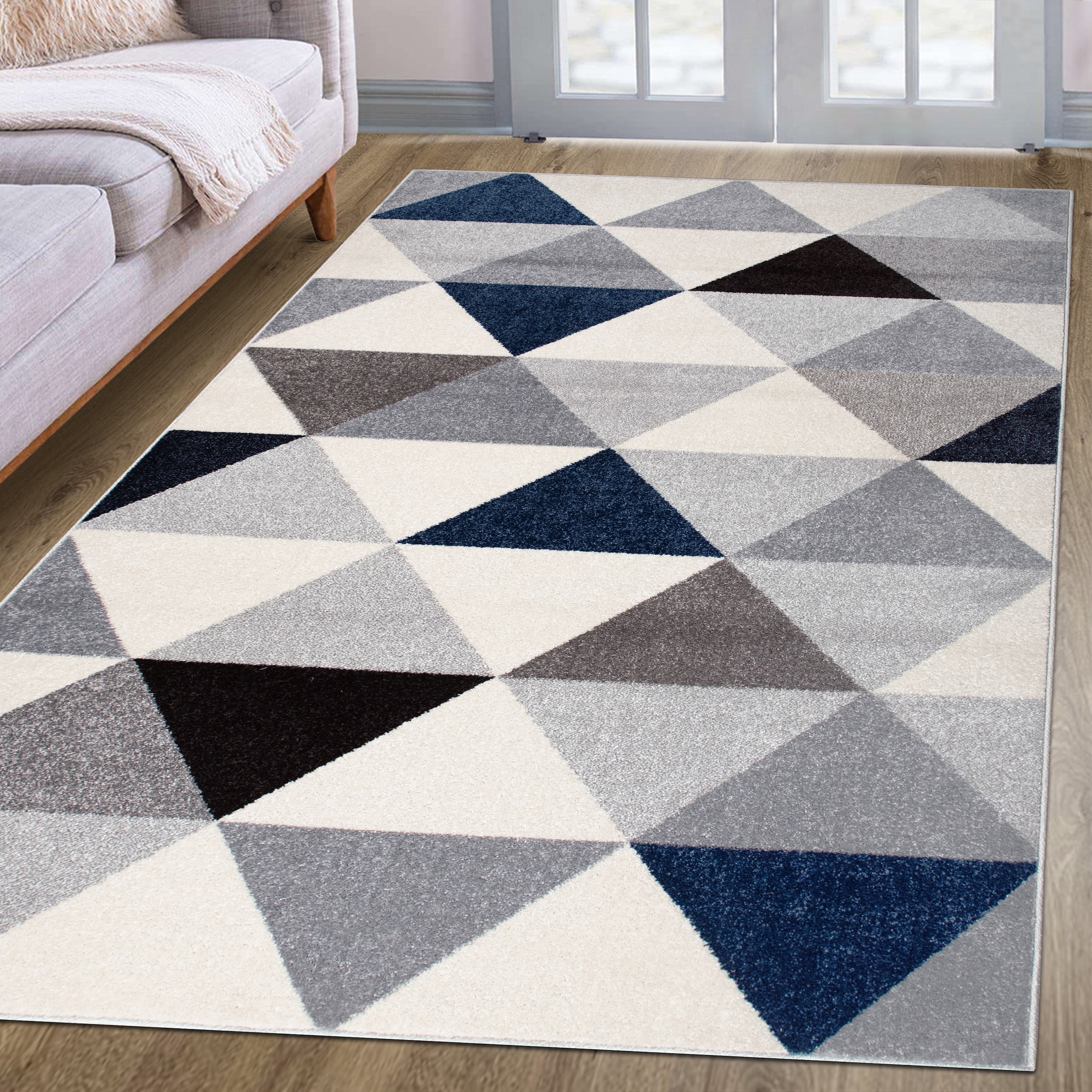 my home Teppich »Berlad Geo«, rechteckig, 9 mm Höhe, mit besonders weichem Flor, Kurzflor, modernes geometrisches Design