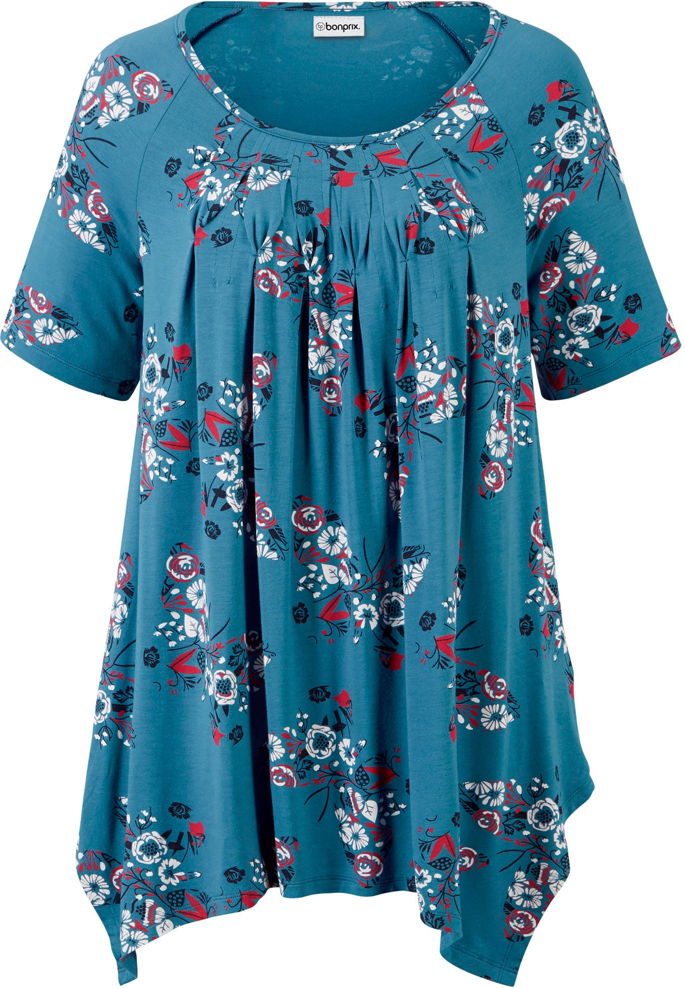 bonprix Longshirt Ballonform, Halbarm, aus Viskose und Elasthan, casual Stil