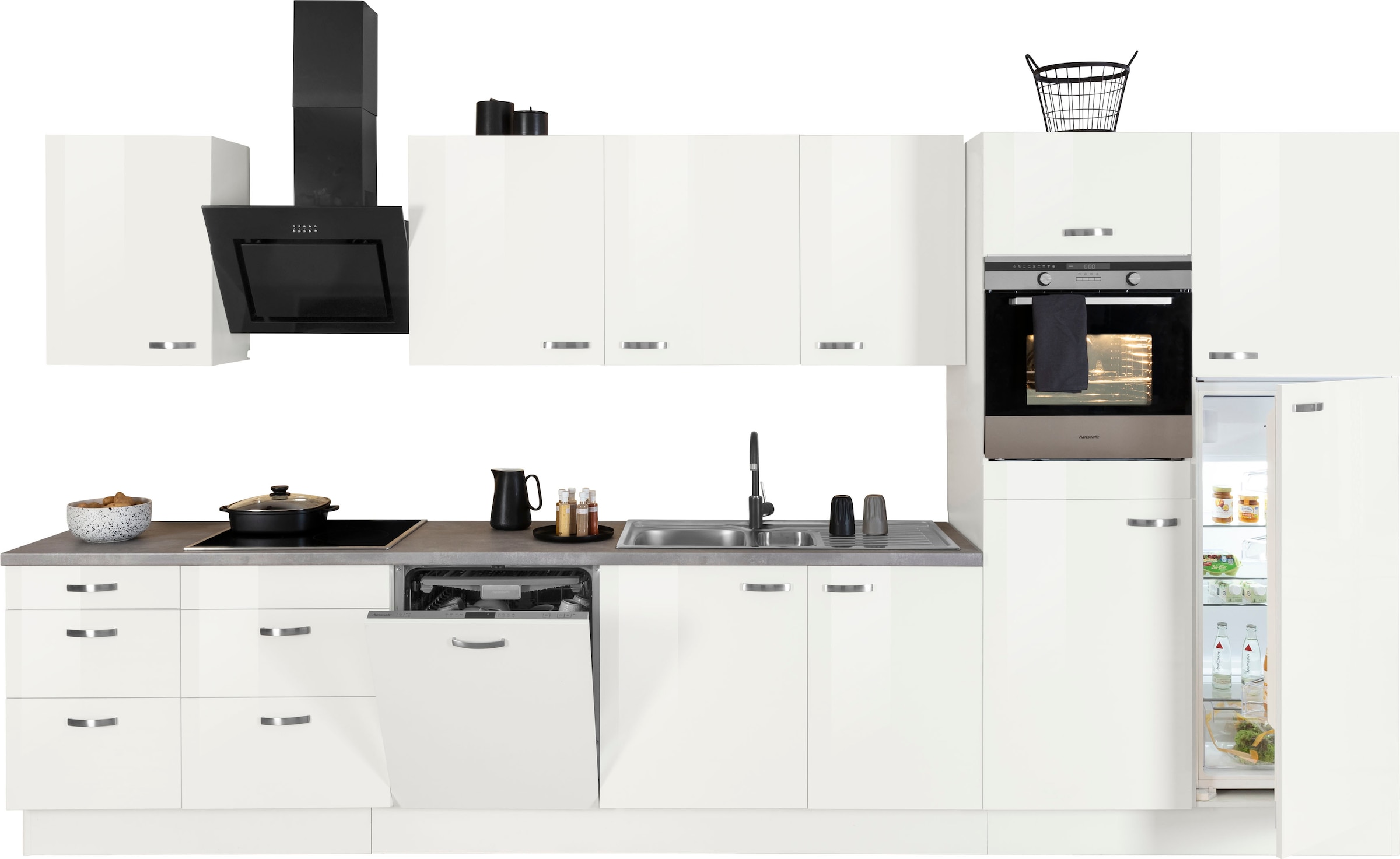 OPTIFIT Küchenzeile HANSEATIC-E-Geräten, cm,«, Rechnung 400 »Cara, Induktions-Kochfeld, Soft-Close-Funktion mit kaufen Breite auf