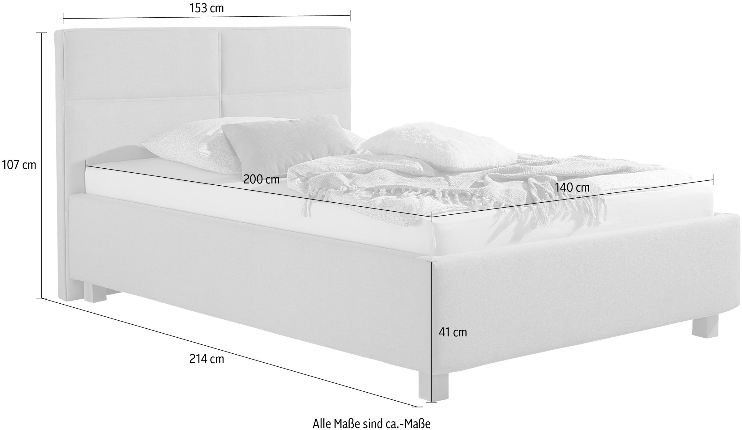 Maintal Polsterbett, inklusive Bettkasten
