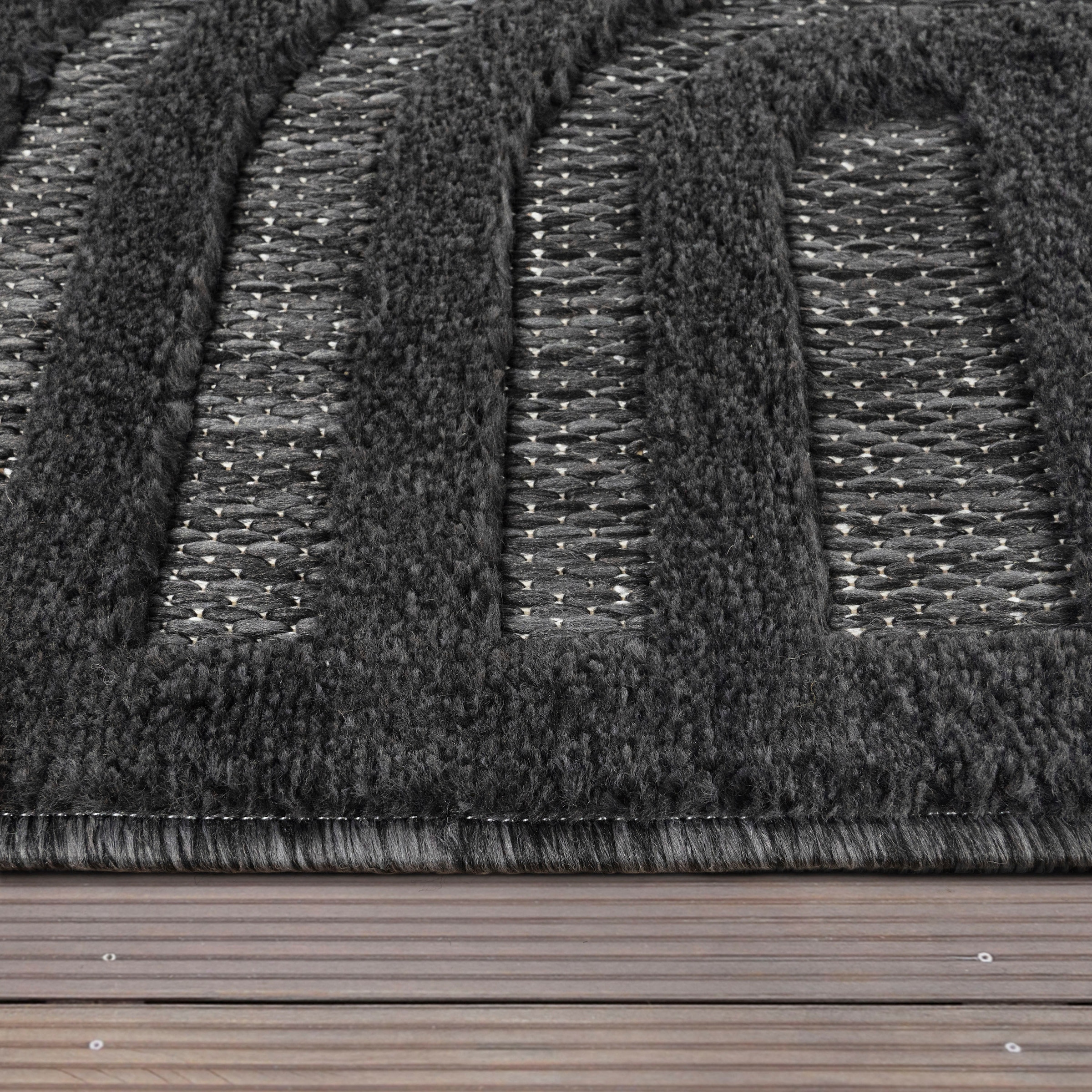 Paco Home Teppich »Livorno rechteckig, Uni Effekt, und bequem Outdoor schnell Farben, bestellen 674«, geeignet Scandi-Look, Hoch-Tief- moderner
