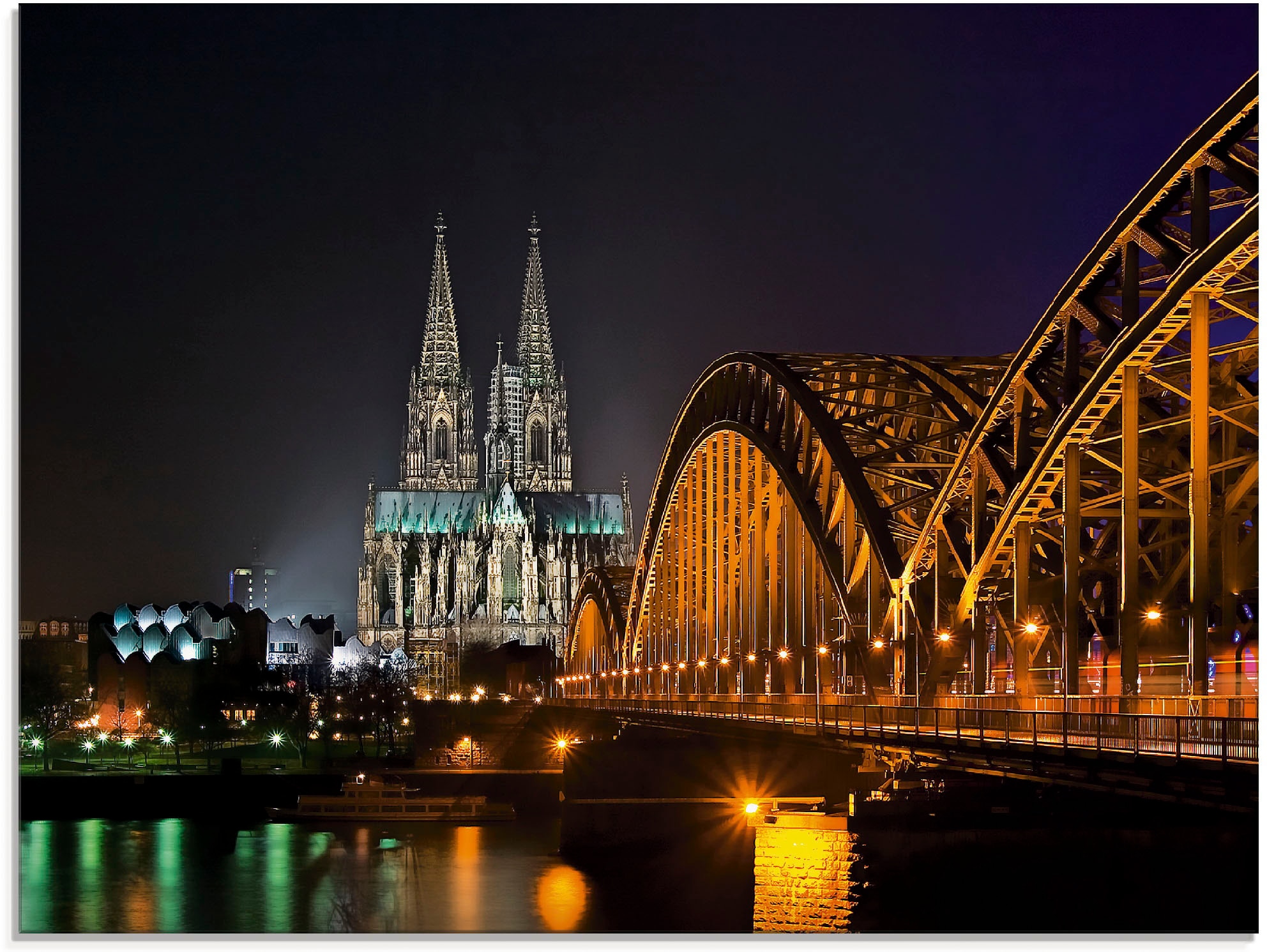 Artland Glasbild "Kölner Dom mit Brücke", Deutschland, (1 St.), in verschie günstig online kaufen