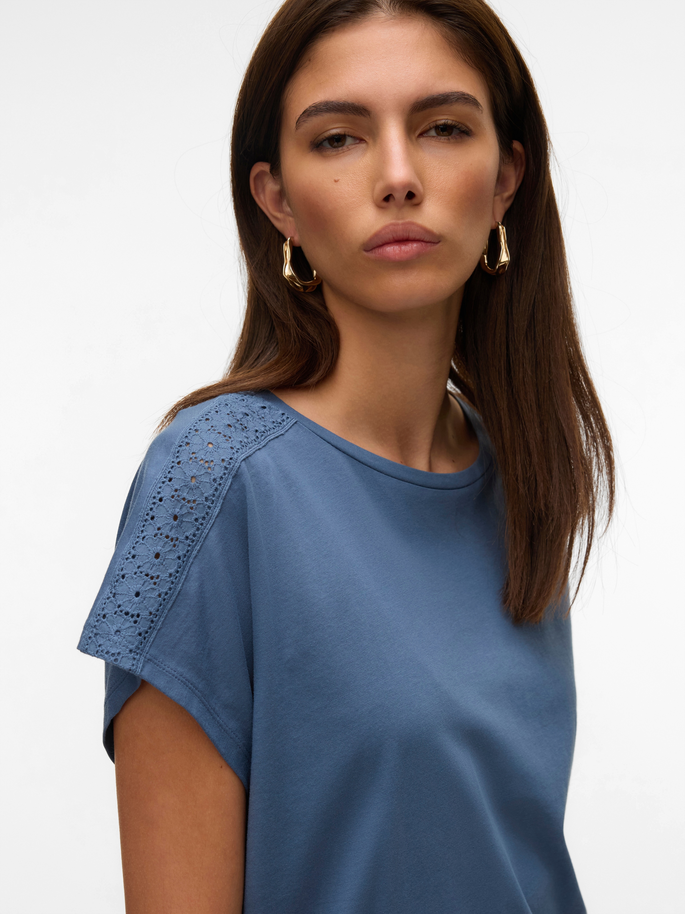 Vero Moda Kurzarmshirt »VMEMMY SS LACE TAPE TOP JRS GA NOOS«