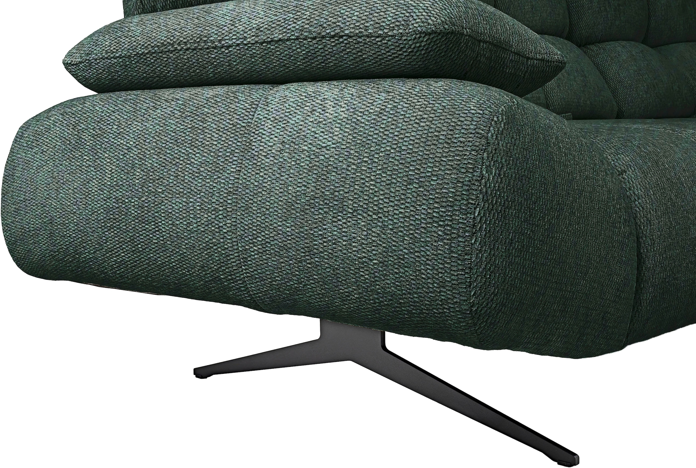 WERK2 Ecksofa »Prado-S Designer Sofa in L-Form mit Bubble-Optik, 285 cm breit« Sitztiefenverstellung an allen 3 Rückenelementen & Schwebe-Optik