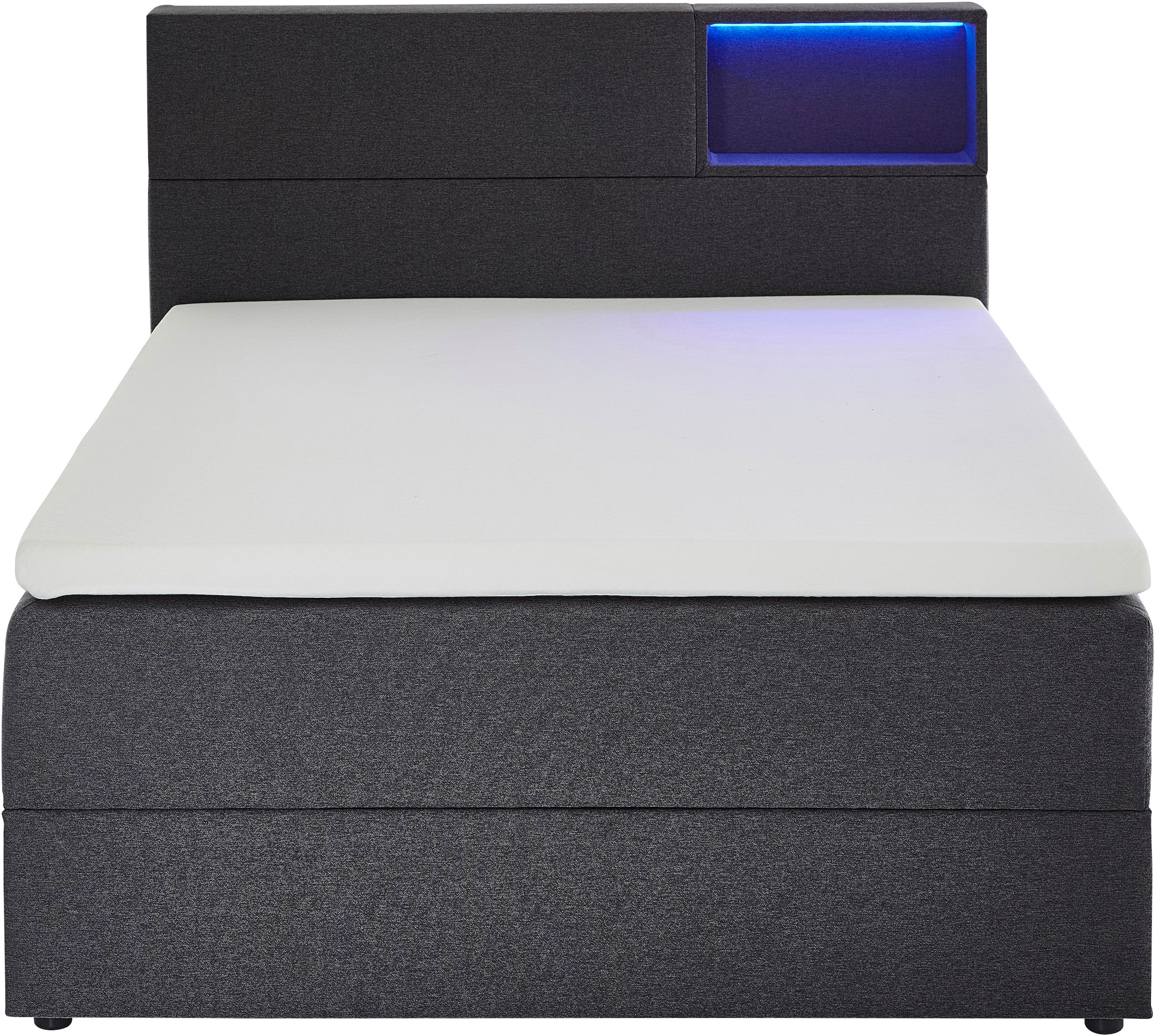 meise.möbel Boxspringbett »Caja mit Bettkasten und Topper«, mit LED ausgestattetes Ablagefach im Kopfteil