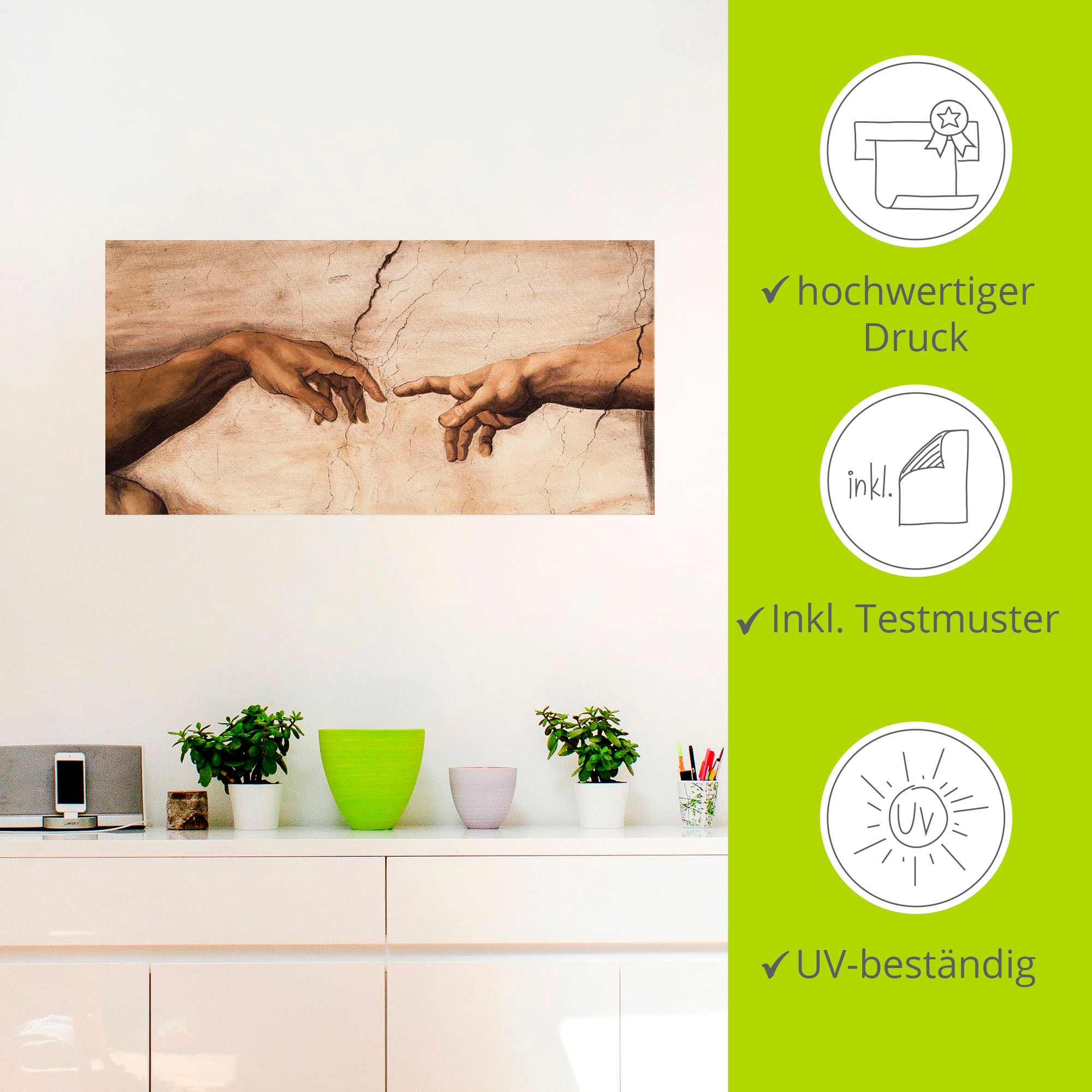 Artland Wandbild »Hände«, Religion, (1 St.), als Alubild, Outdoorbild, Leinwandbild, Poster, Wandaufkleber